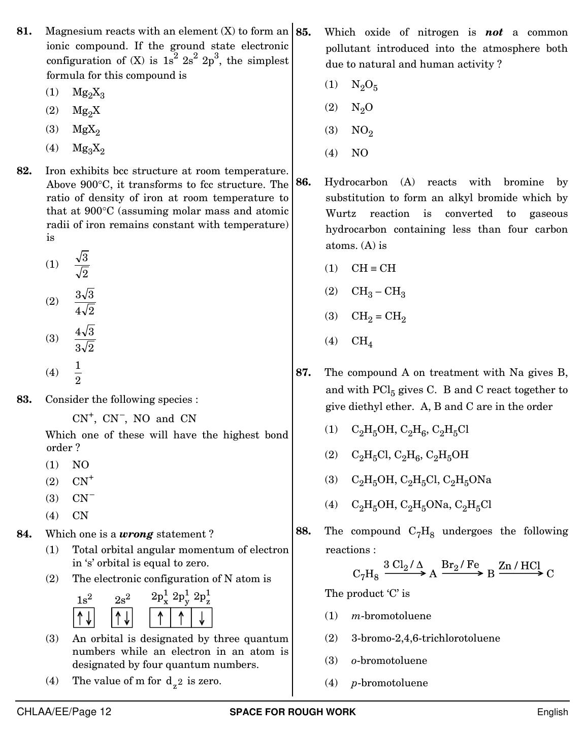 NEET English EE 2019 Question Paper - Page 12
