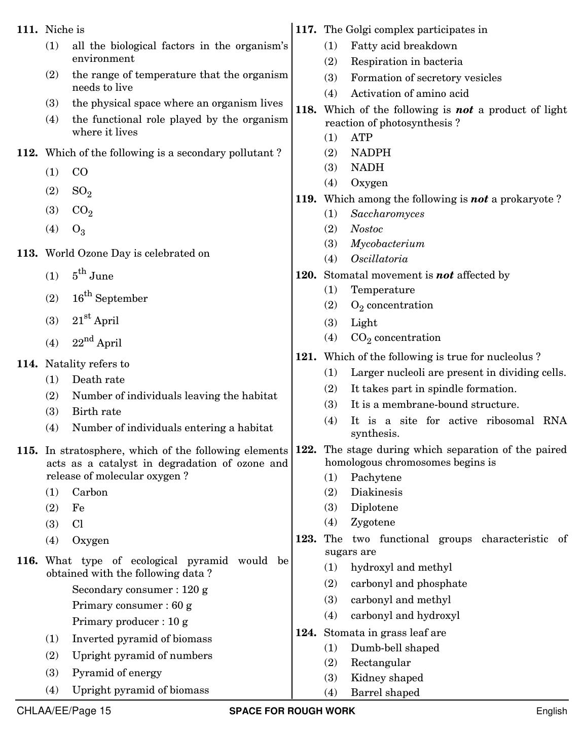 NEET English EE 2019 Question Paper - Page 15