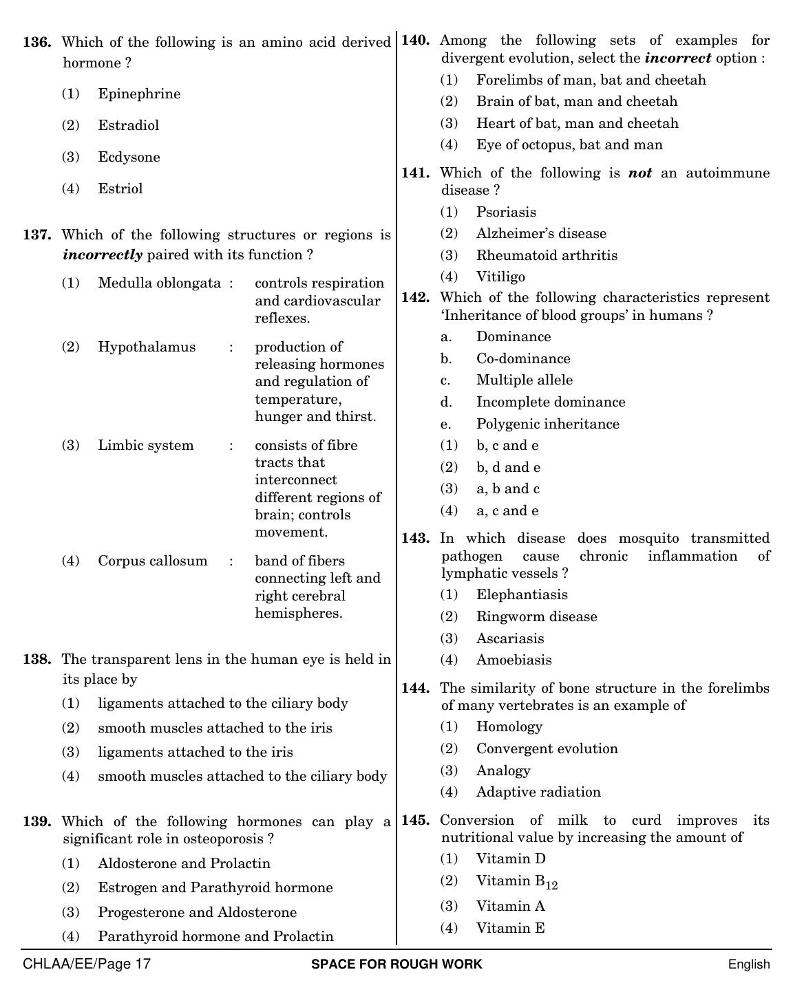 NEET English EE 2019 Question Paper - Page 17