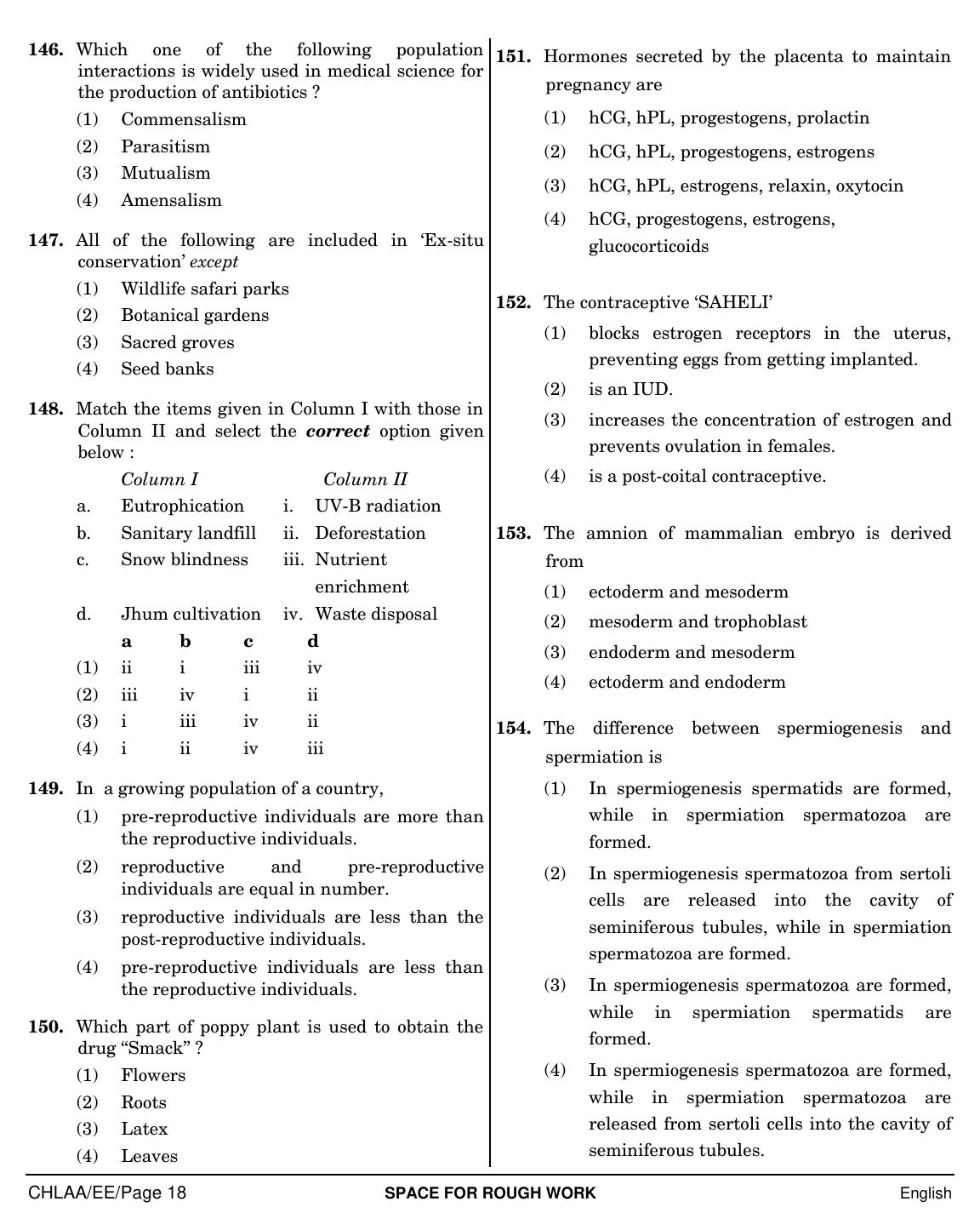 NEET English EE 2019 Question Paper - Page 18