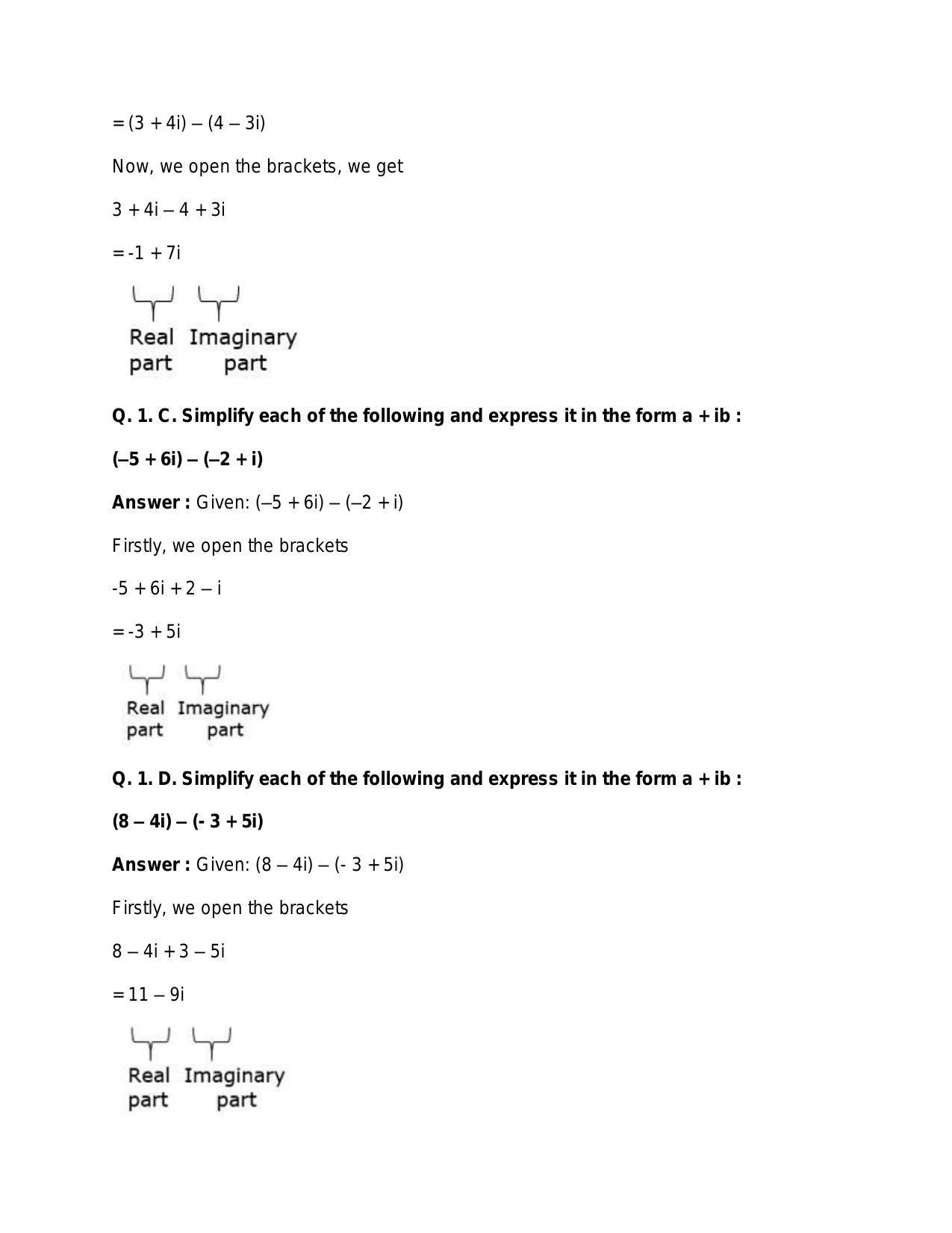 Chapter 5: Complex Numbers and Quadratic Equations: RS Aggarwal Class 11 Solutions  - Page 14
