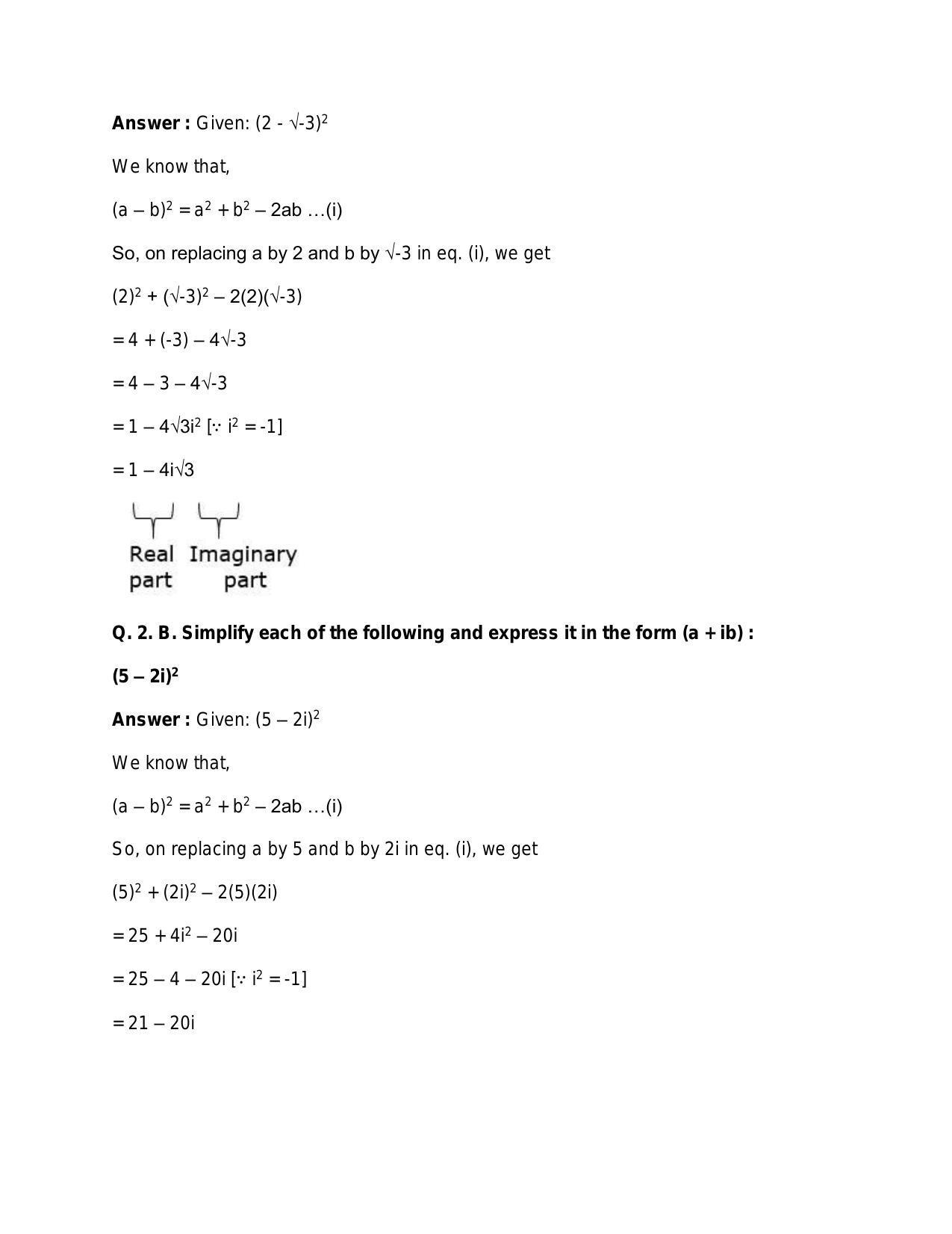 Chapter 5: Complex Numbers and Quadratic Equations: RS Aggarwal Class 11 Solutions  - Page 18