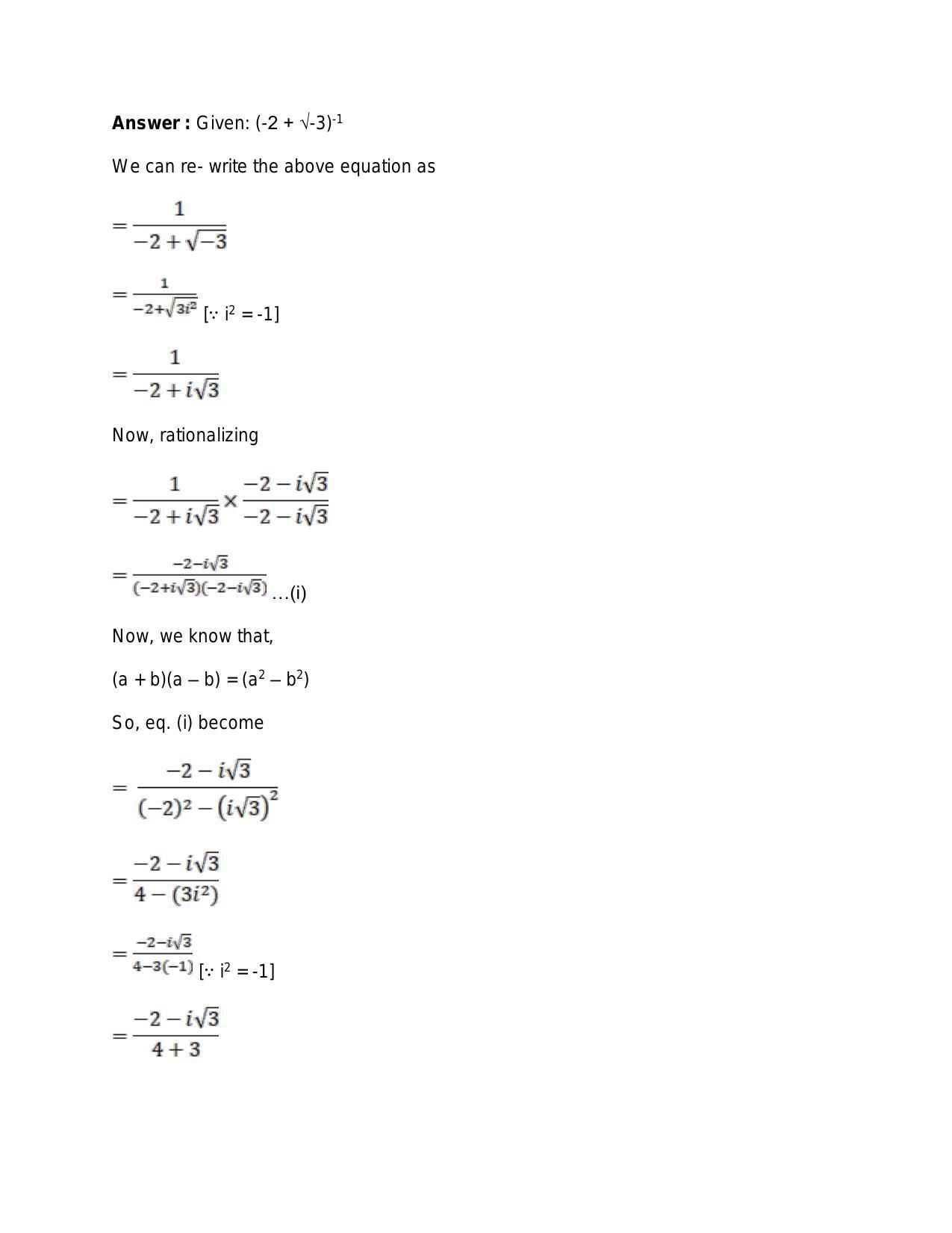 Chapter 5: Complex Numbers and Quadratic Equations: RS Aggarwal Class 11 Solutions  - Page 22