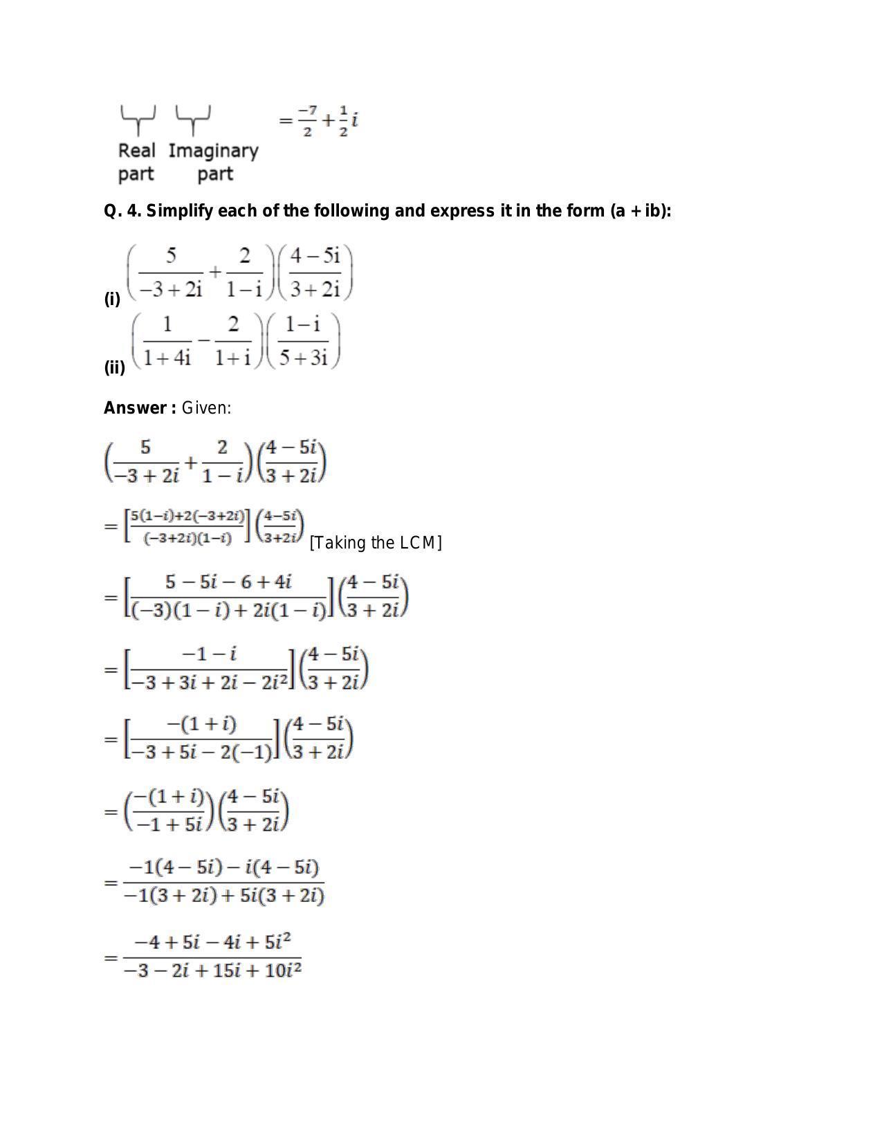 Chapter 5: Complex Numbers and Quadratic Equations: RS Aggarwal Class 11 Solutions  - Page 38