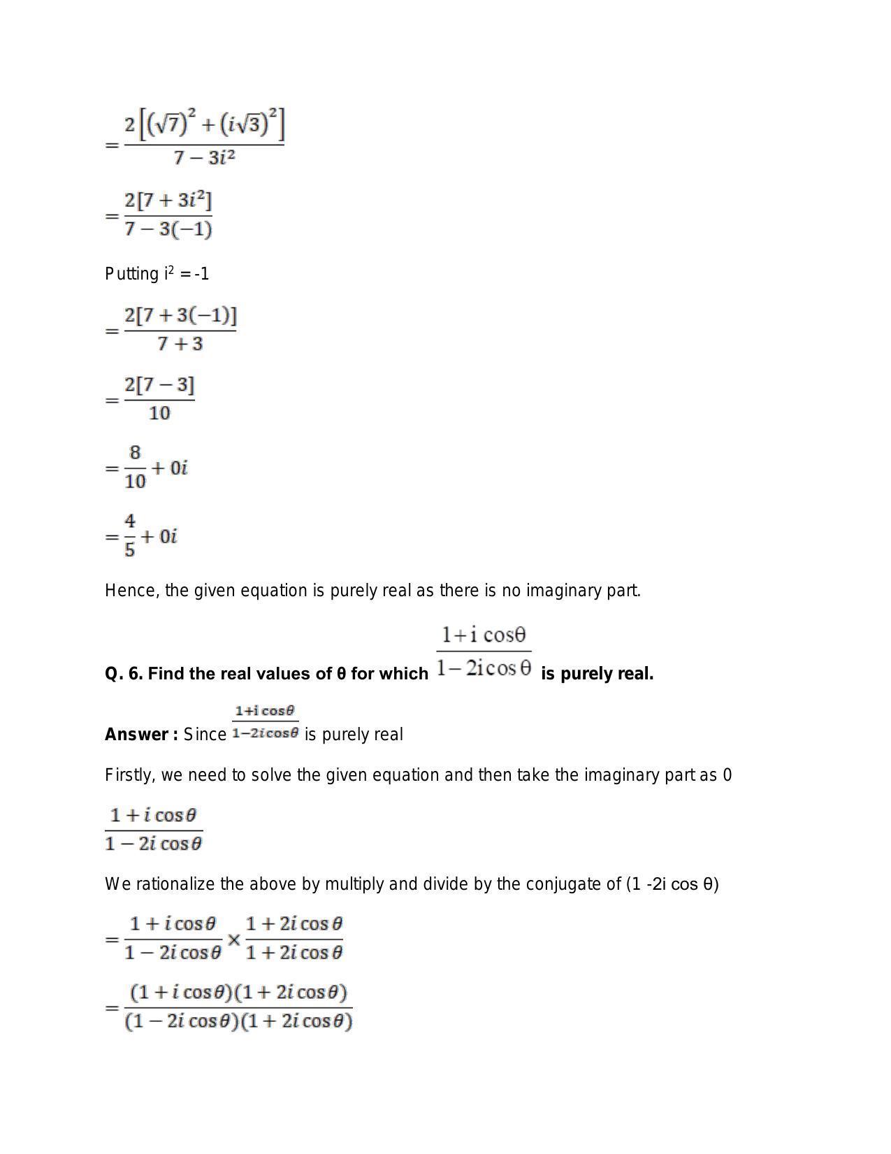 Chapter 5: Complex Numbers and Quadratic Equations: RS Aggarwal Class 11 Solutions  - Page 43
