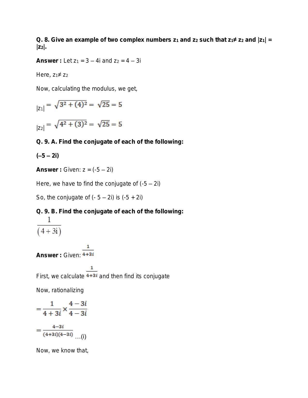 Chapter 5: Complex Numbers and Quadratic Equations: RS Aggarwal Class 11 Solutions  - Page 46