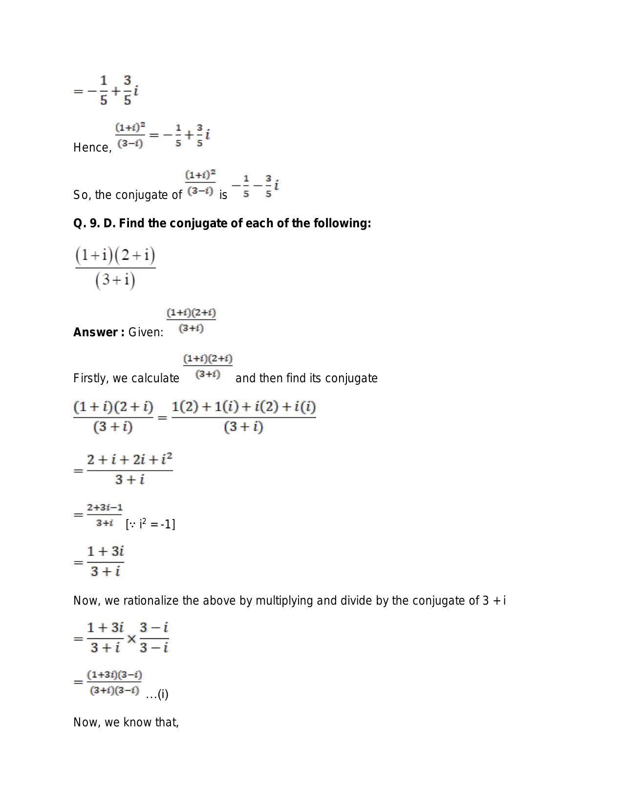 Chapter 5: Complex Numbers and Quadratic Equations: RS Aggarwal Class 11 Solutions  - Page 49
