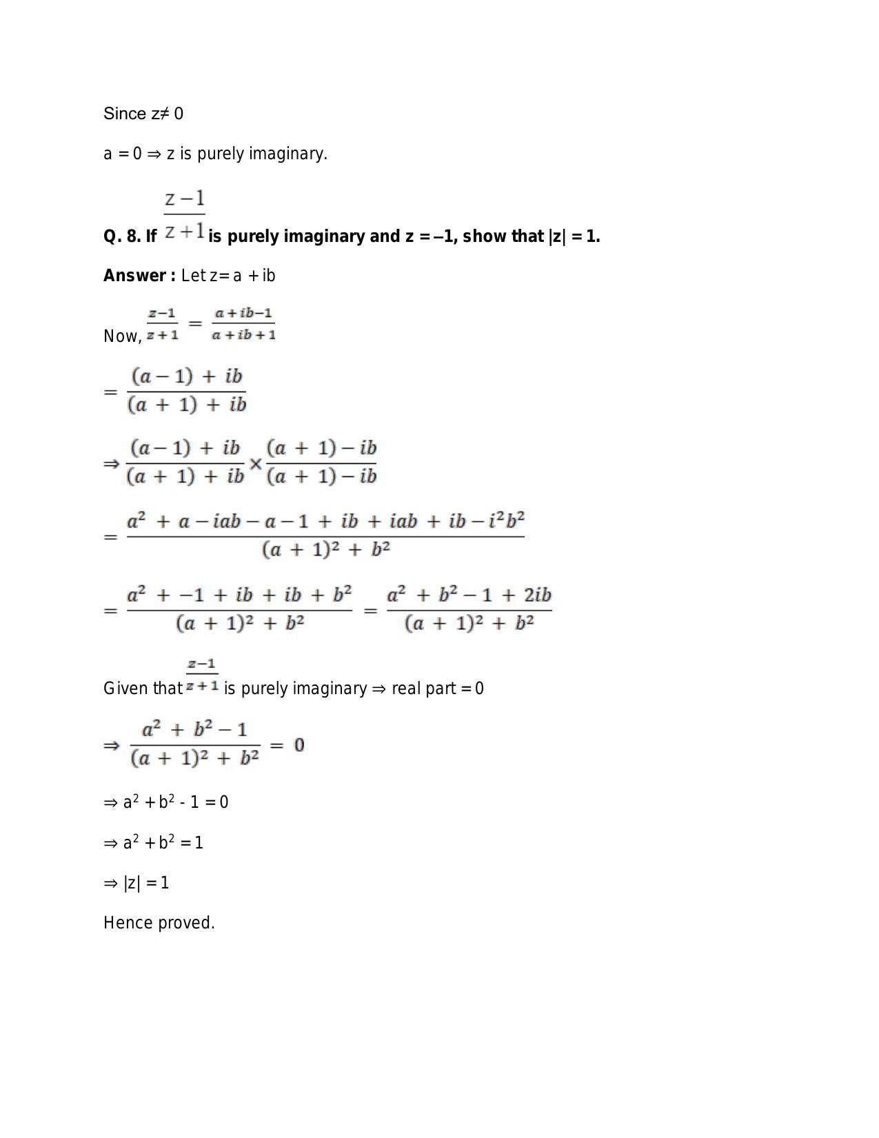 Chapter 5: Complex Numbers and Quadratic Equations: RS Aggarwal Class 11 Solutions  - Page 104