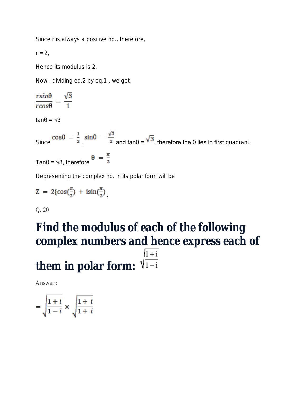 Chapter 5: Complex Numbers and Quadratic Equations: RS Aggarwal Class 11 Solutions  - Page 128