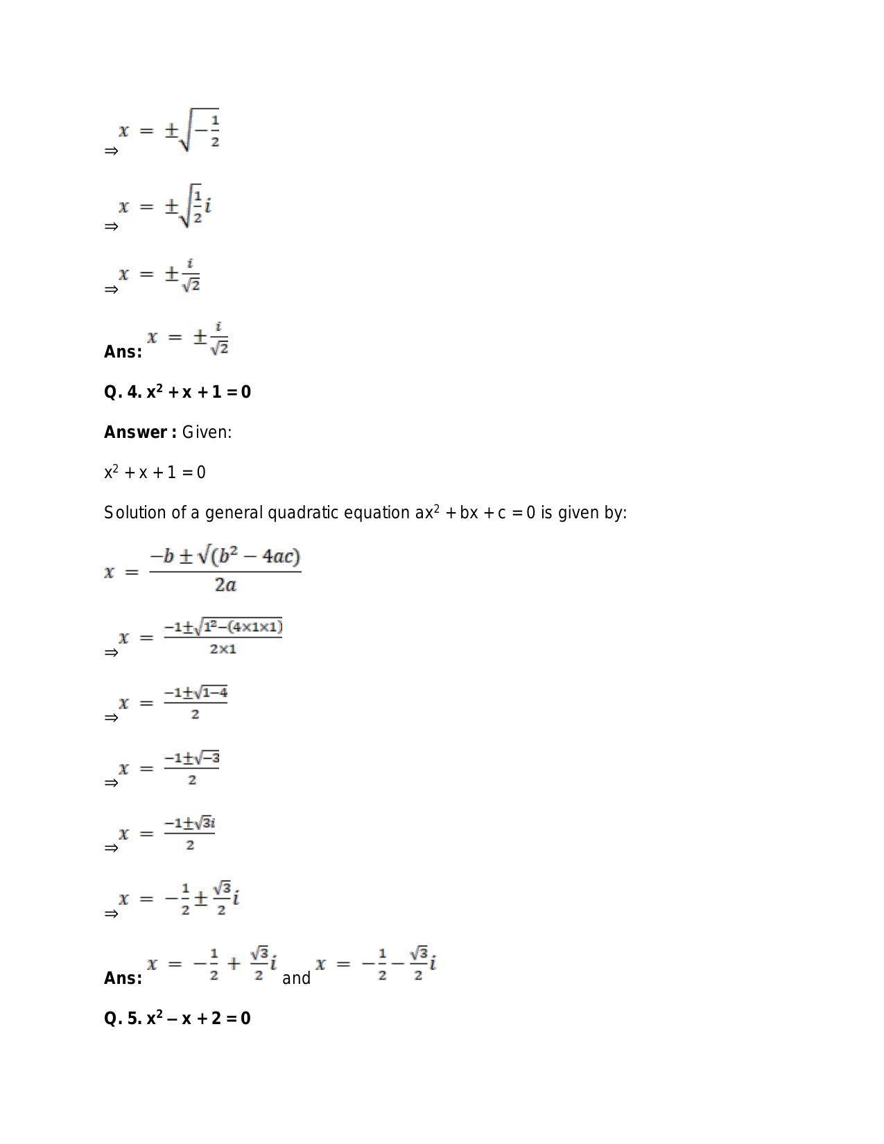Chapter 5: Complex Numbers and Quadratic Equations: RS Aggarwal Class 11 Solutions  - Page 138