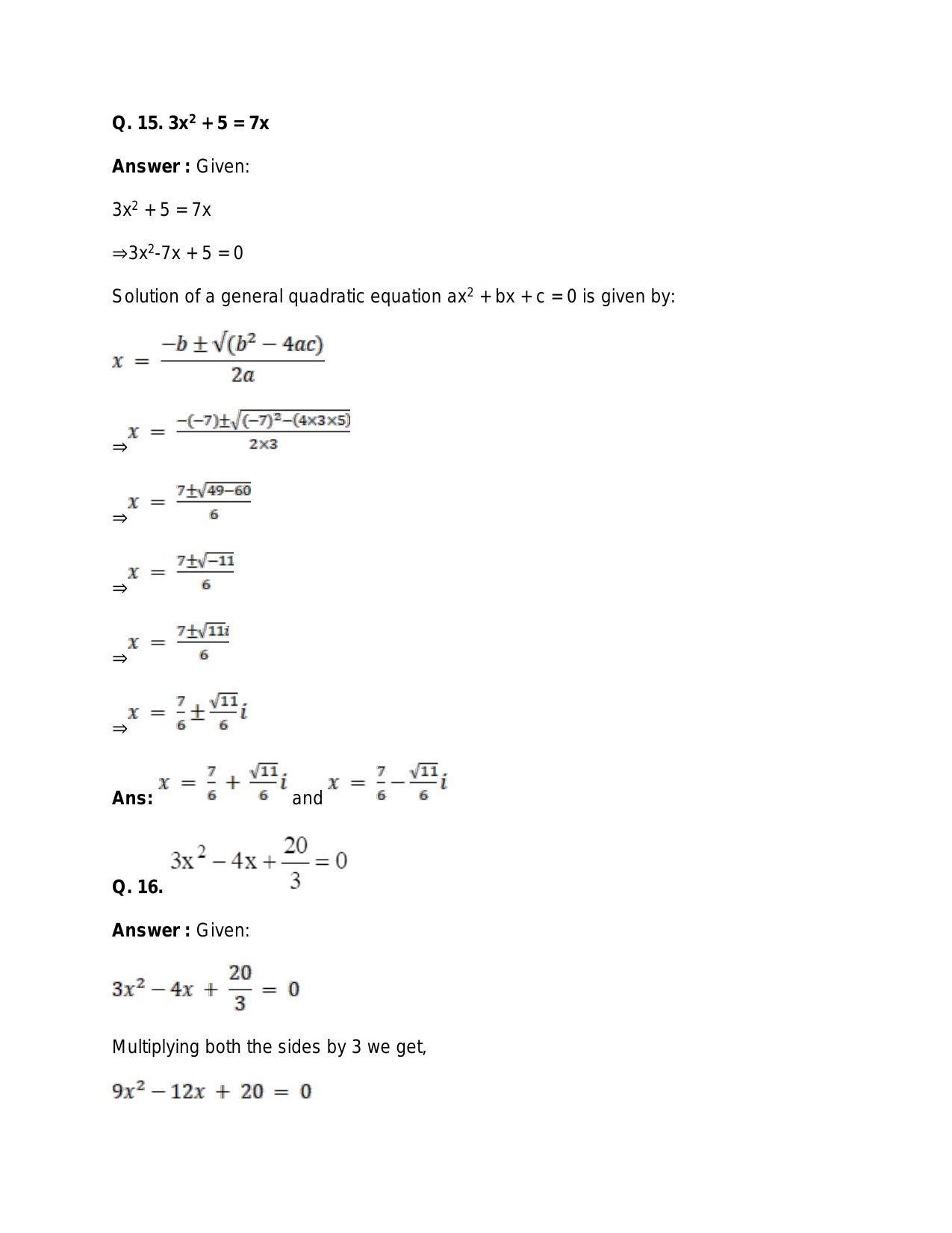 Chapter 5: Complex Numbers and Quadratic Equations: RS Aggarwal Class 11 Solutions  - Page 146