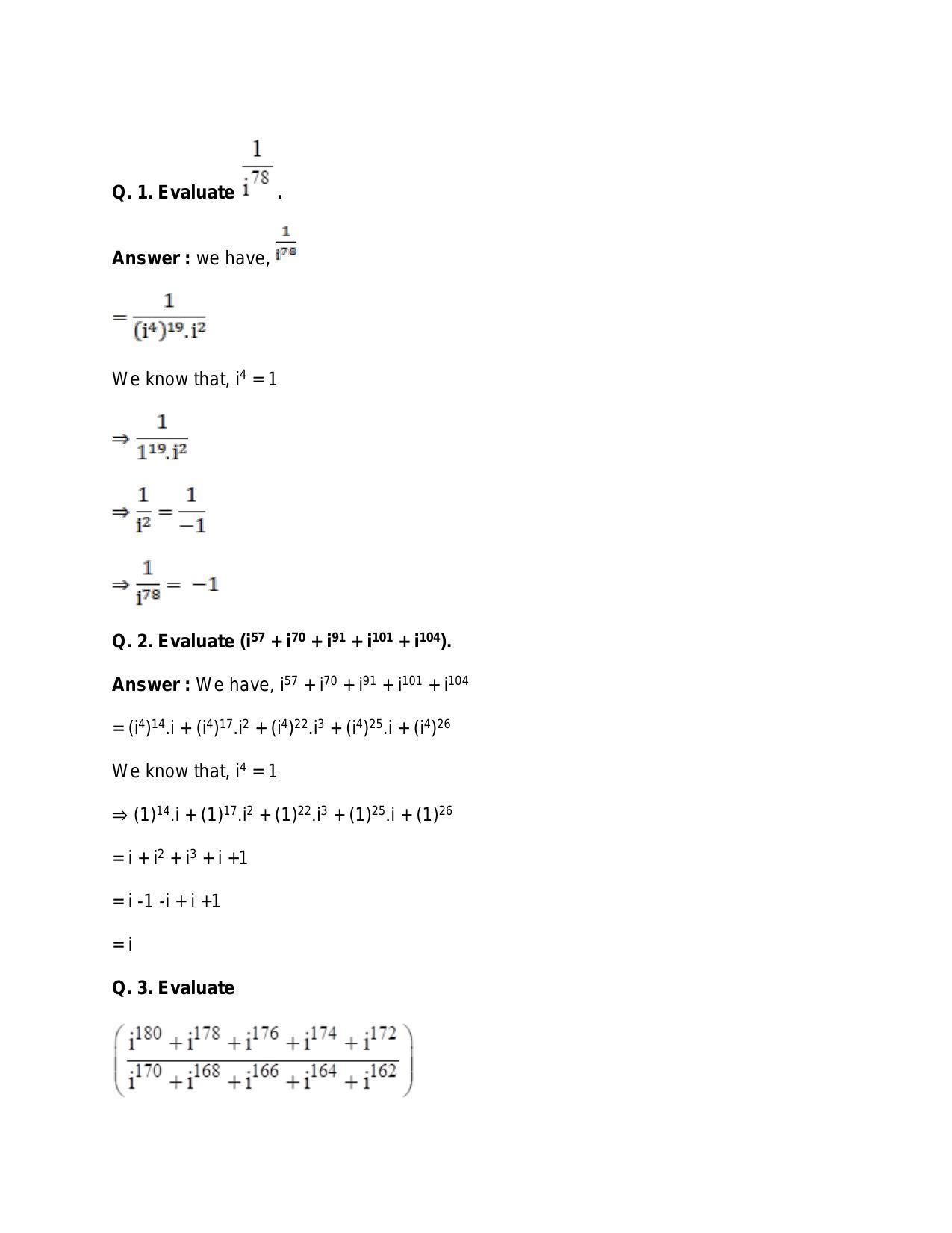 Chapter 5: Complex Numbers and Quadratic Equations: RS Aggarwal Class 11 Solutions  - Page 166