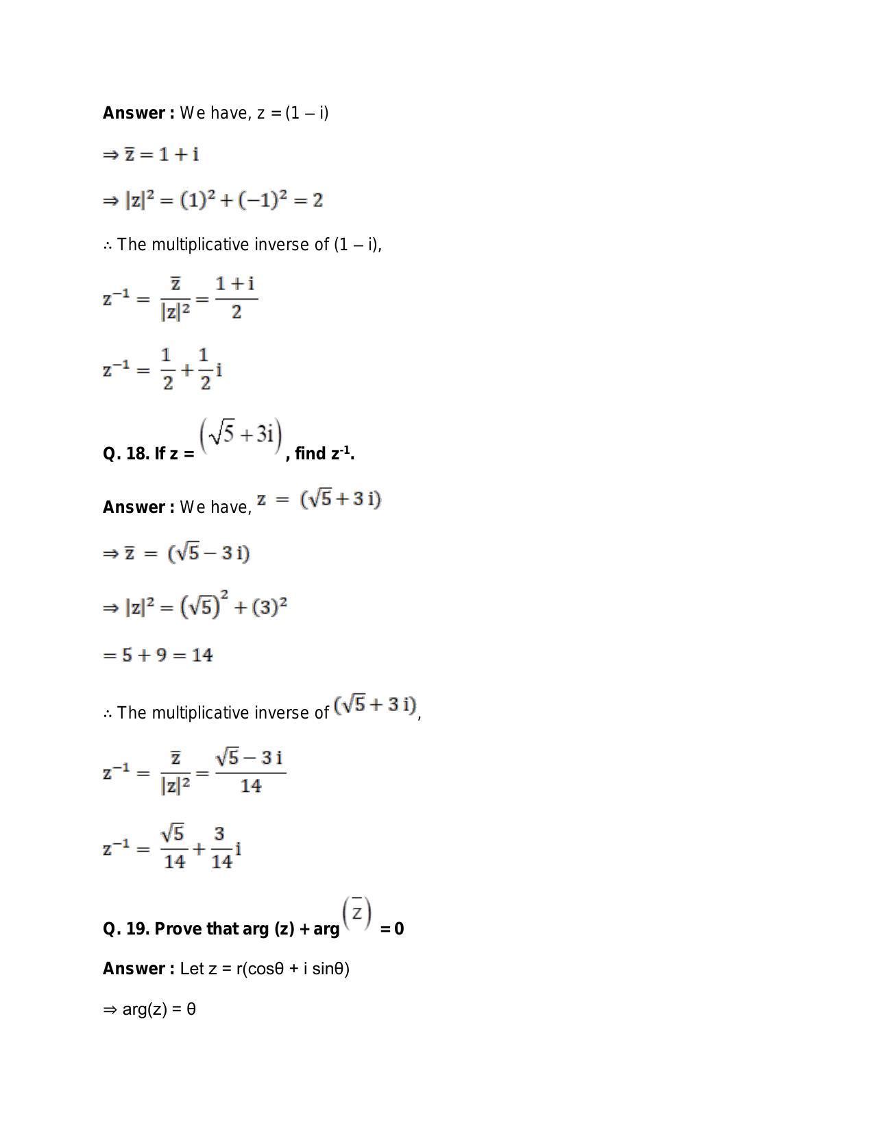 Chapter 5: Complex Numbers and Quadratic Equations: RS Aggarwal Class 11 Solutions  - Page 174