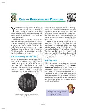 NCERT Book for Class 8 Science Chapter 8 Cell Structure and Functions