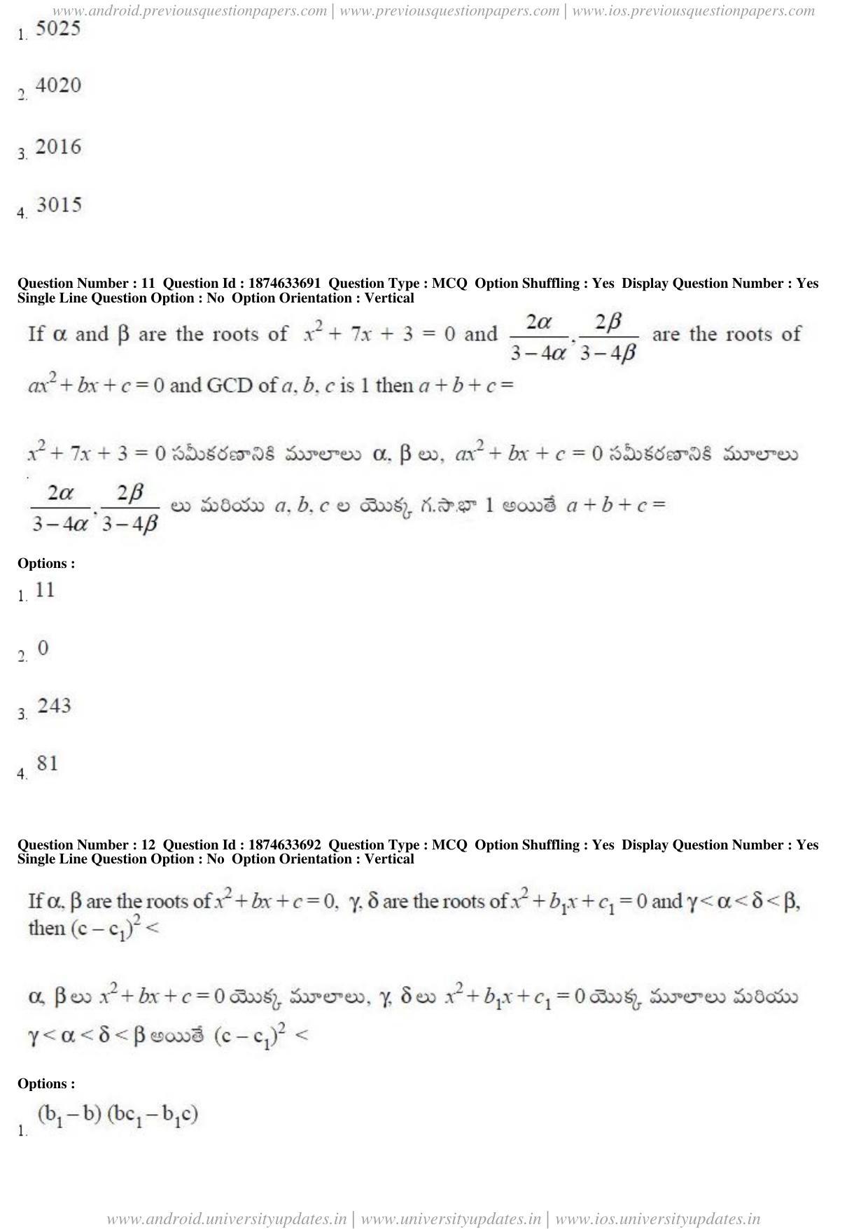 AP EAPCET 2019 - 20 April 2019 Forenoon - Master Engineering Question Paper With Preliminary Keys - Page 8