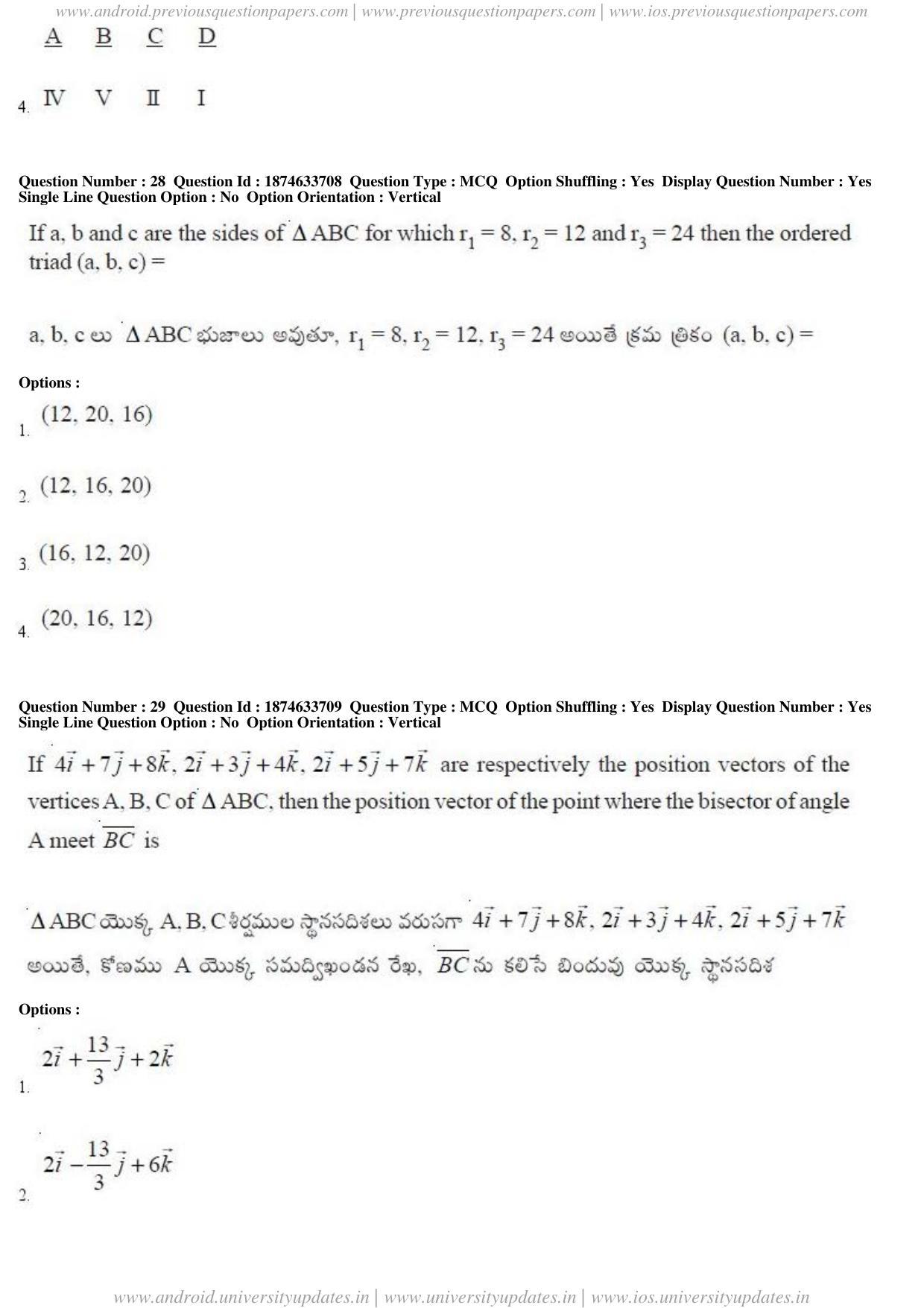 AP EAPCET 2019 - 20 April 2019 Forenoon - Master Engineering Question Paper With Preliminary Keys - Page 18