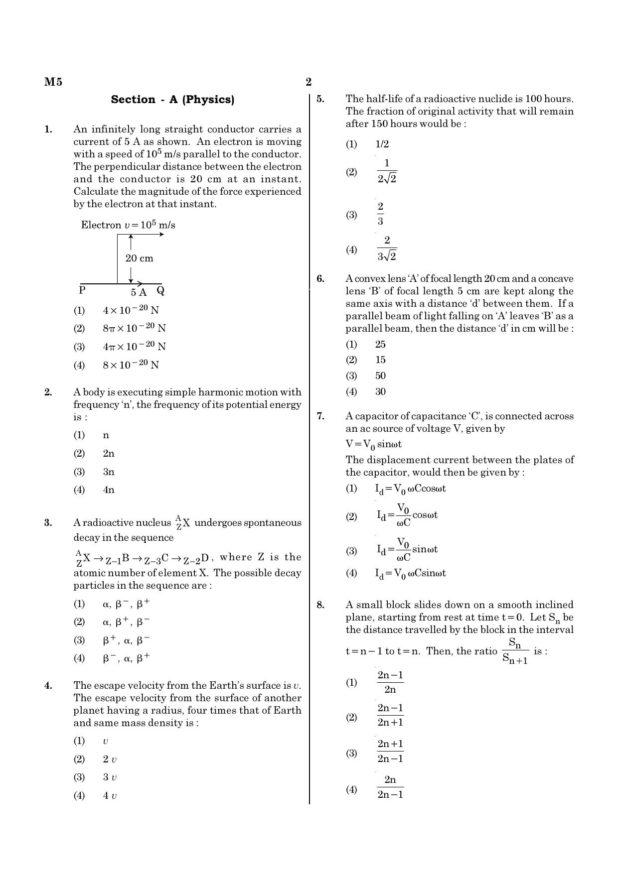 NEET M5 2021 Question Paper - Page 2