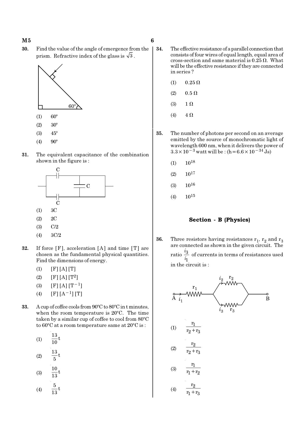 NEET M5 2021 Question Paper - Page 6