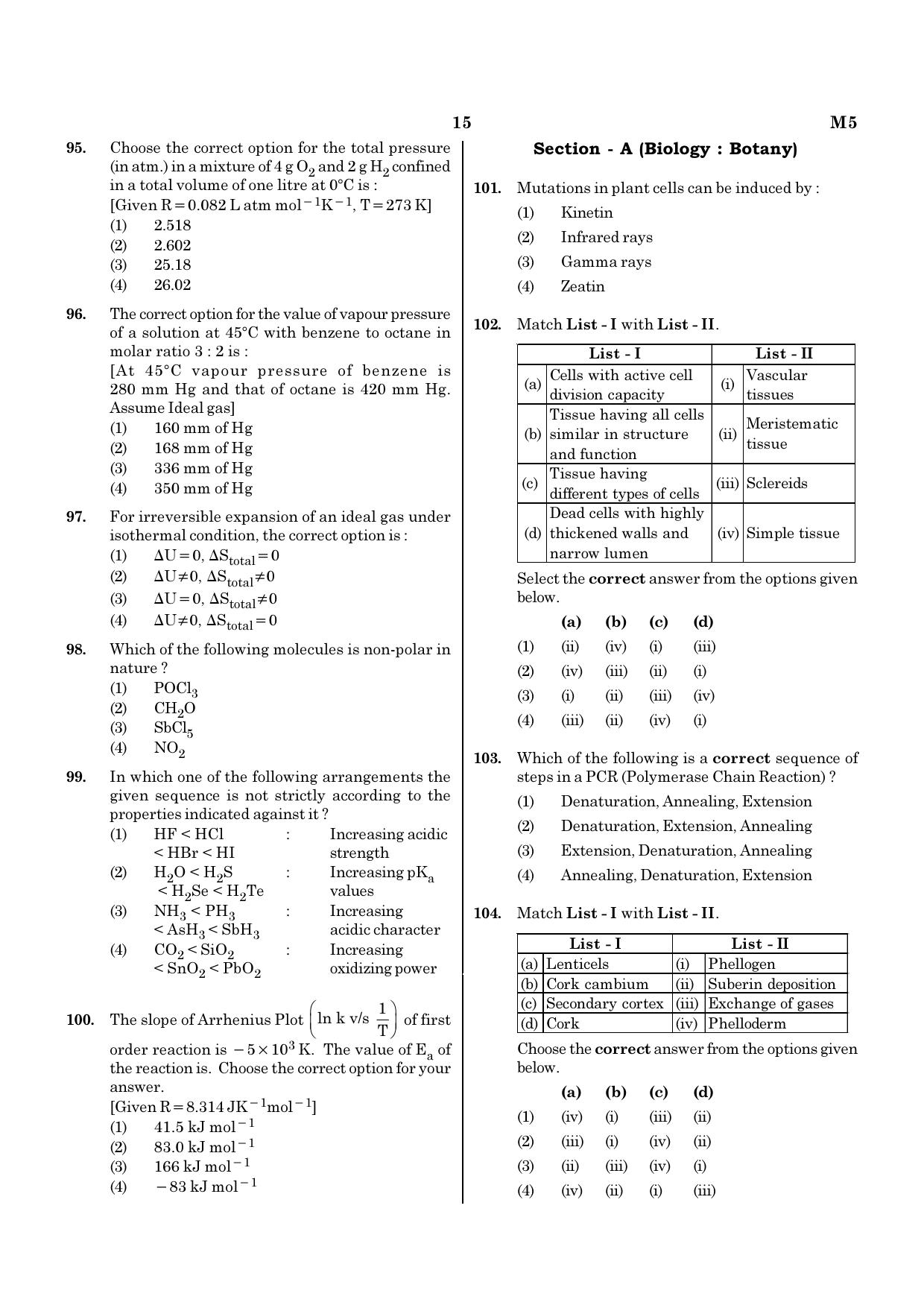NEET M5 2021 Question Paper - Page 15