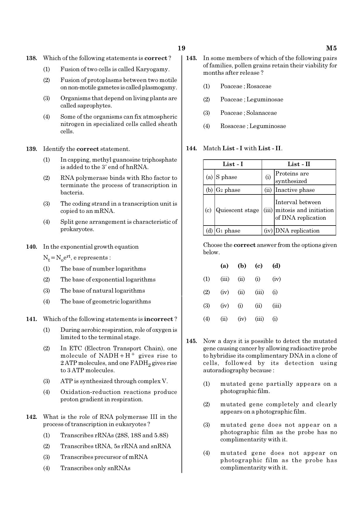 NEET M5 2021 Question Paper - Page 19