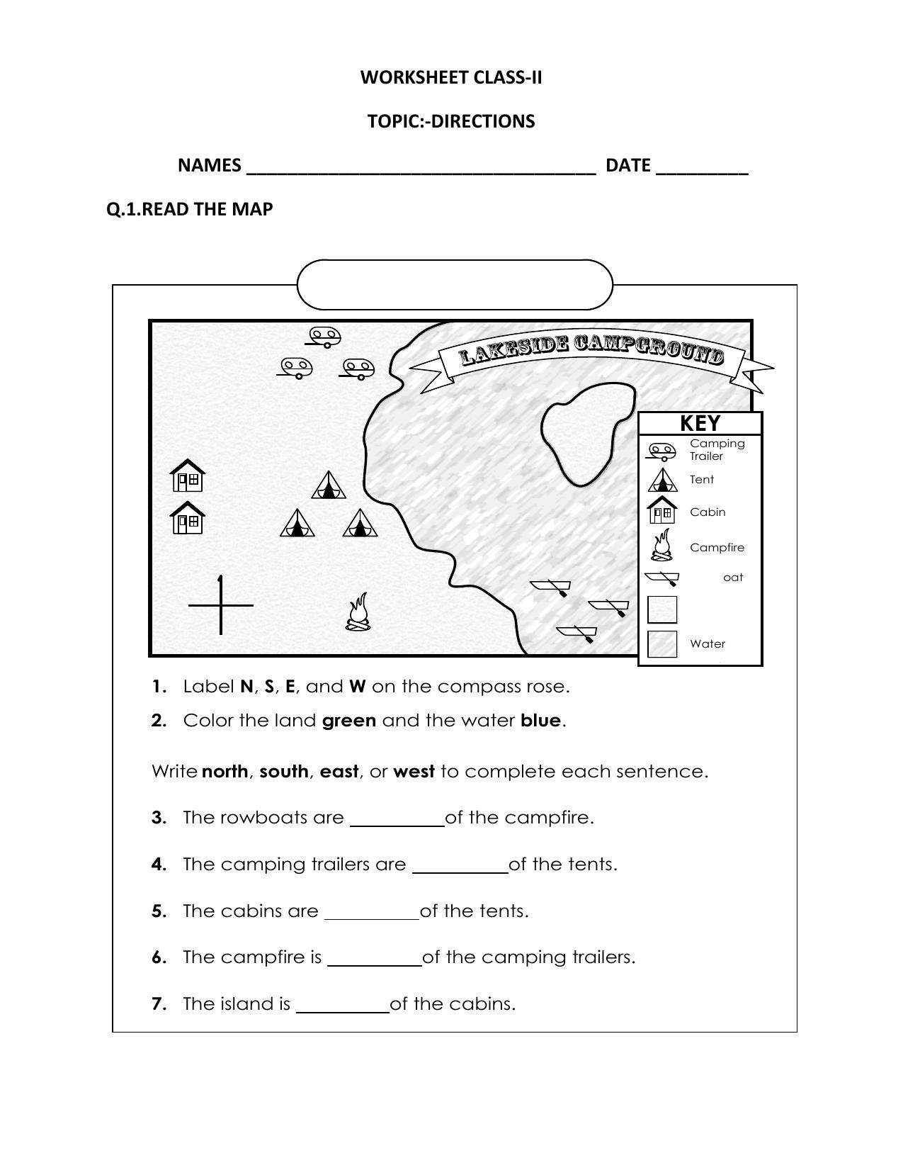 Worksheets for Class 2 EVS Assignment 55 Directions - Page 1