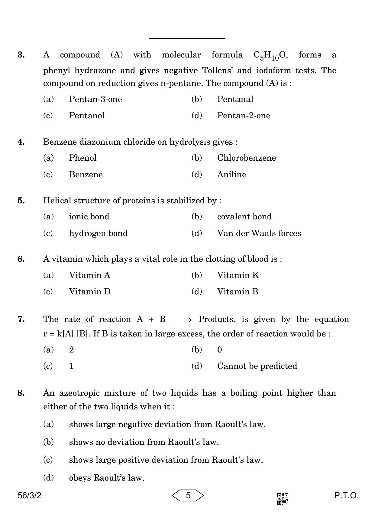 CBSE Class 12 56-3-2 Chemistry 2023 Question Paper - Page 5