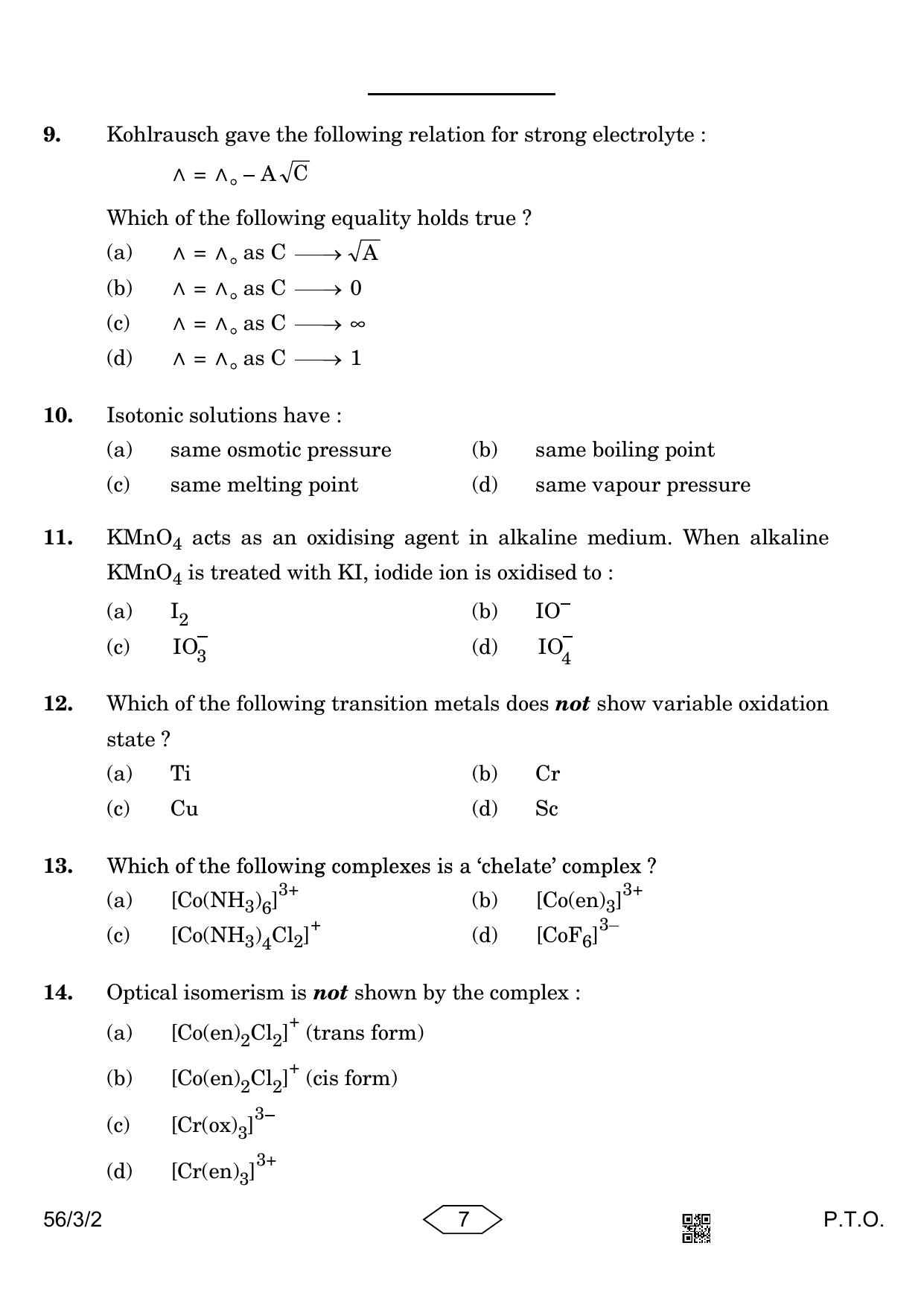 CBSE Class 12 56-3-2 Chemistry 2023 Question Paper - Page 7