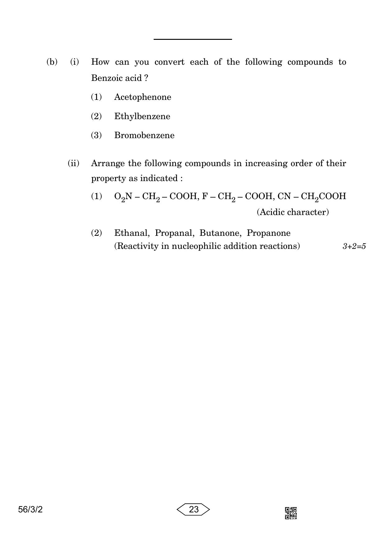 CBSE Class 12 56-3-2 Chemistry 2023 Question Paper - Page 23