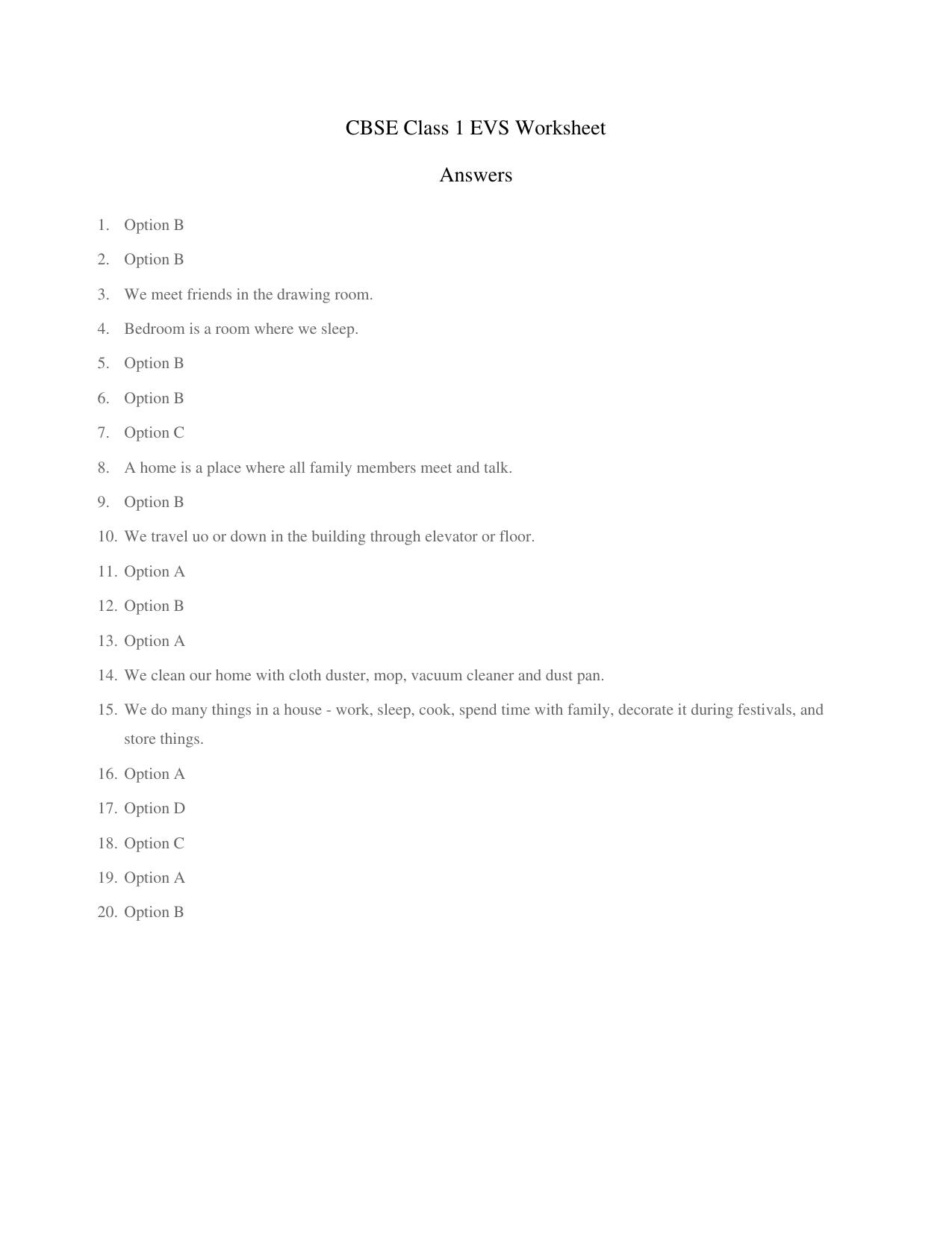 CBSE Class 1 EVS My body needs care Worksheets - Page 4