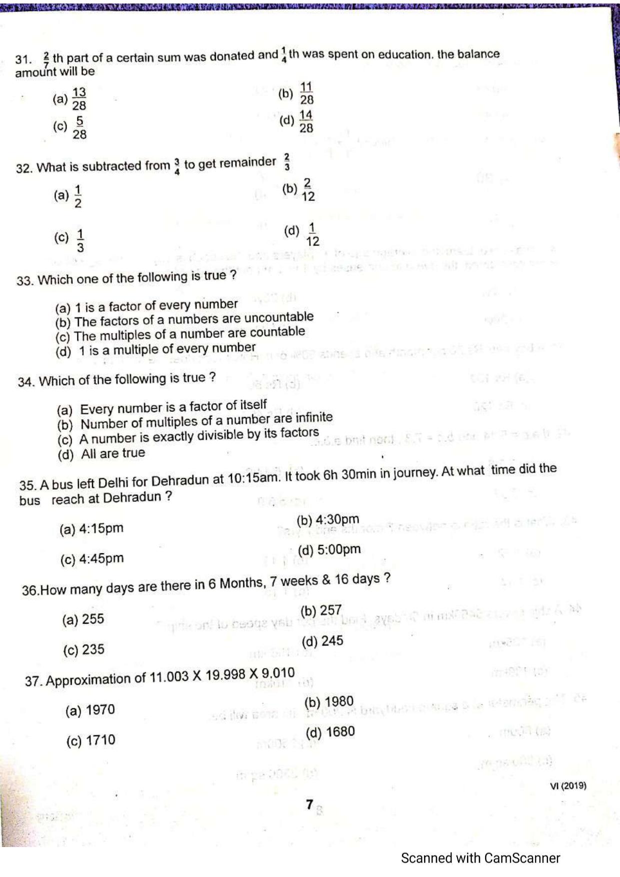 JKSSEE 2019 Class 6 Question Paper - Page 6
