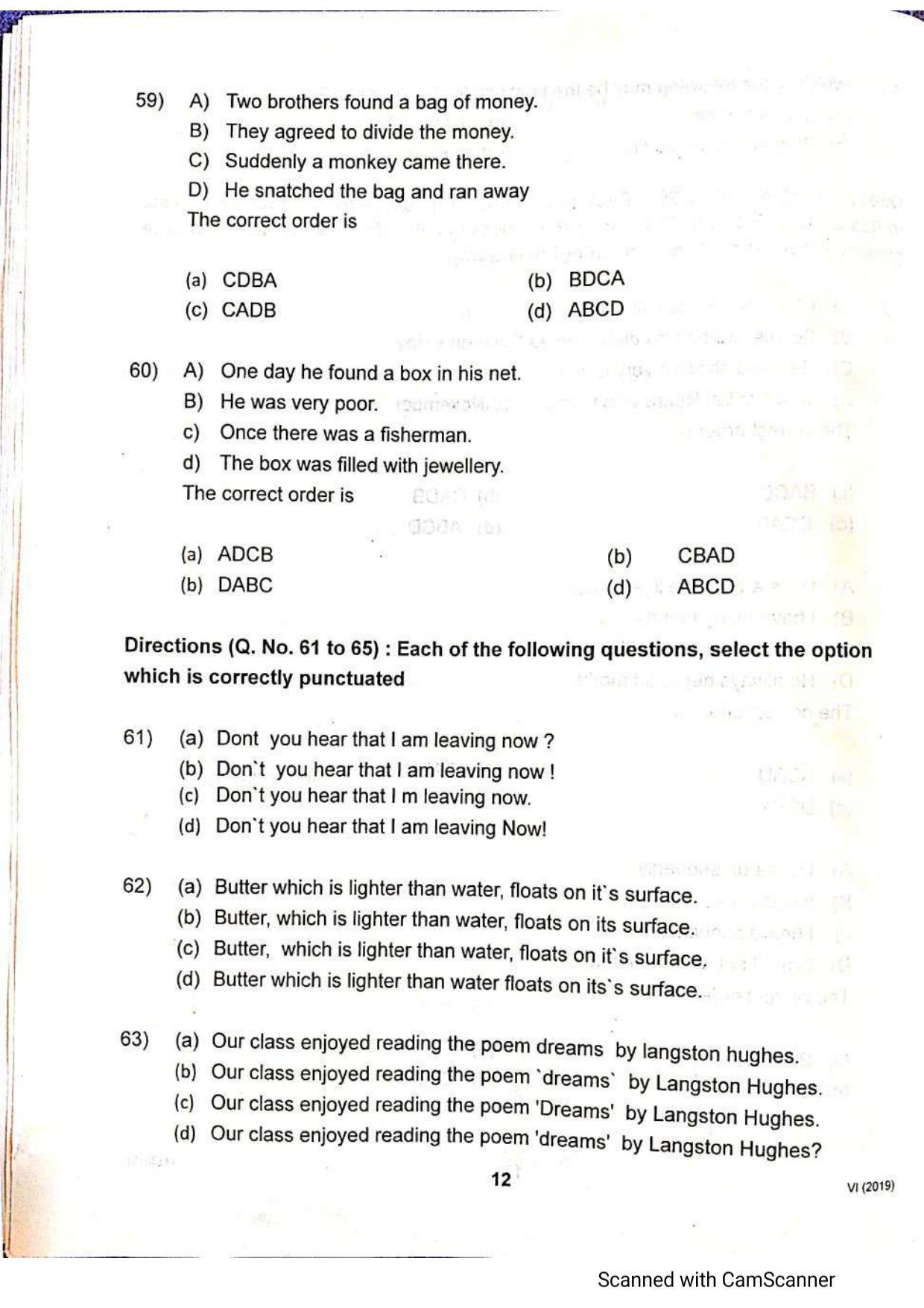 JKSSEE 2019 Class 6 Question Paper - Page 11