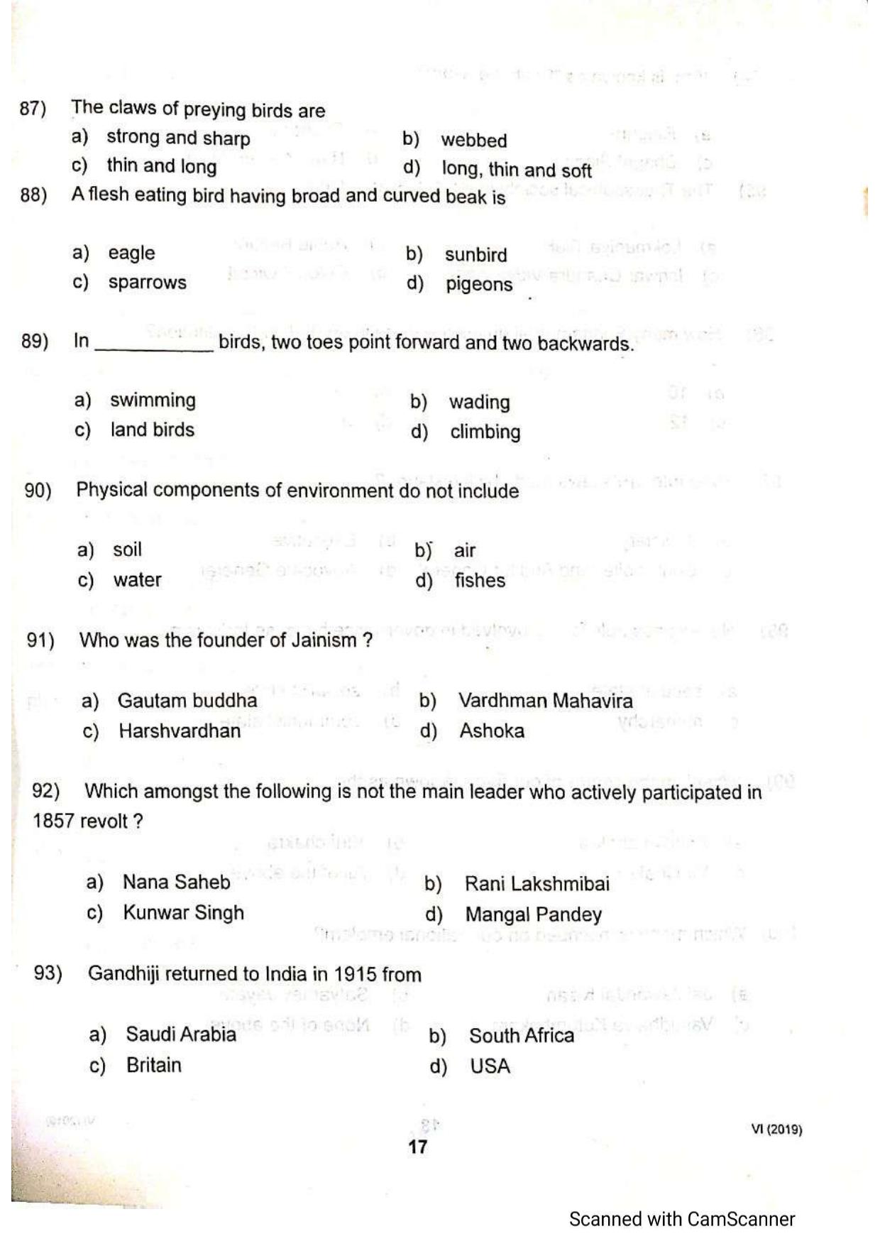 JKSSEE 2019 Class 6 Question Paper - Page 16