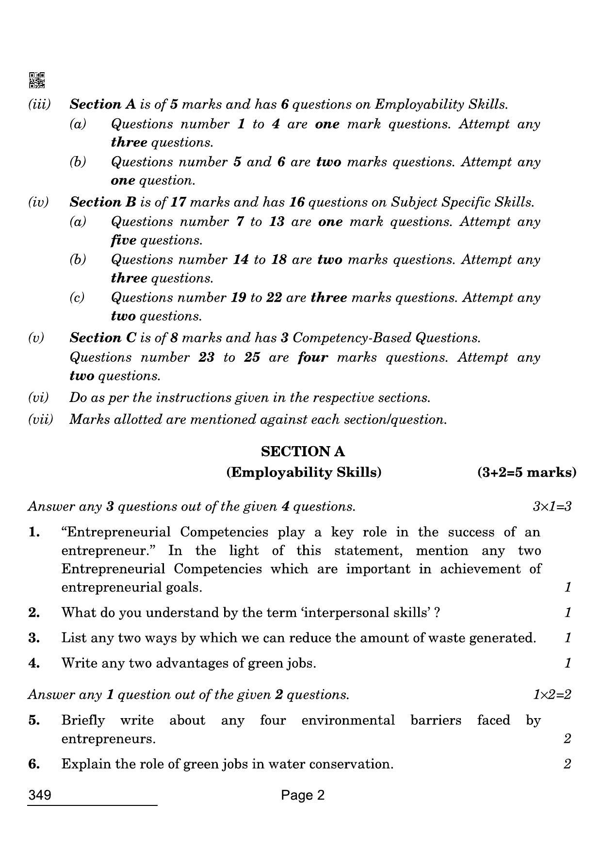 CBSE Class 12 349 Shorthand English 2022 Compartment Question Paper - Page 2