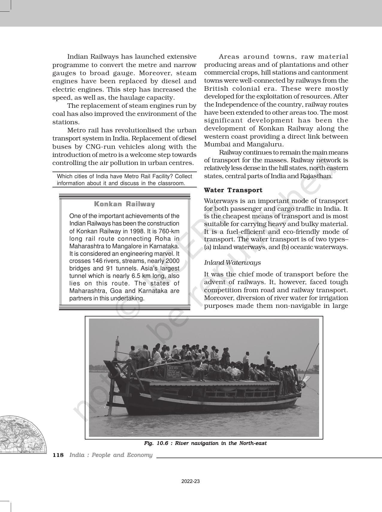 NCERT Book for Class 12 Geography (Part-II) Chapter 10 Transport and Communication - Page 6
