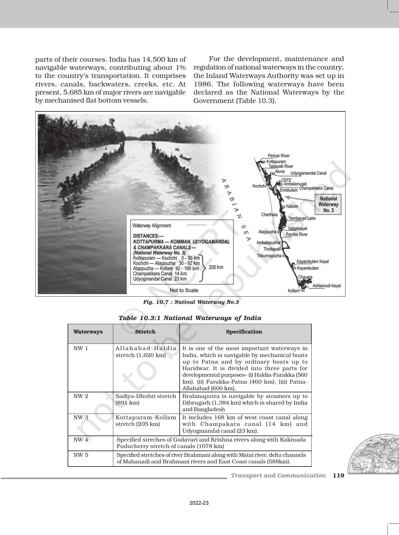 NCERT Book for Class 12 Geography (Part-II) Chapter 10 Transport and Communication - Page 7