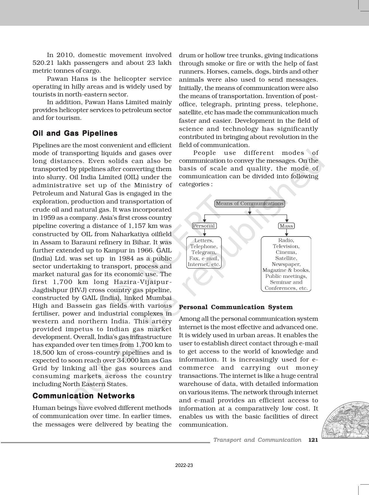 NCERT Book for Class 12 Geography (Part-II) Chapter 10 Transport and Communication - Page 9