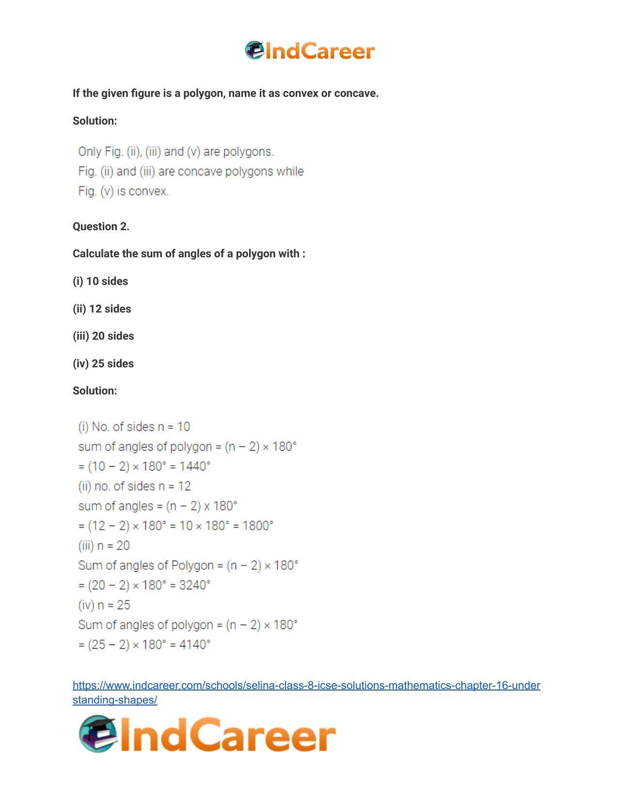 Selina Class 8 ICSE Solutions Mathematics : Chapter 16- Understanding Shapes - Page 3