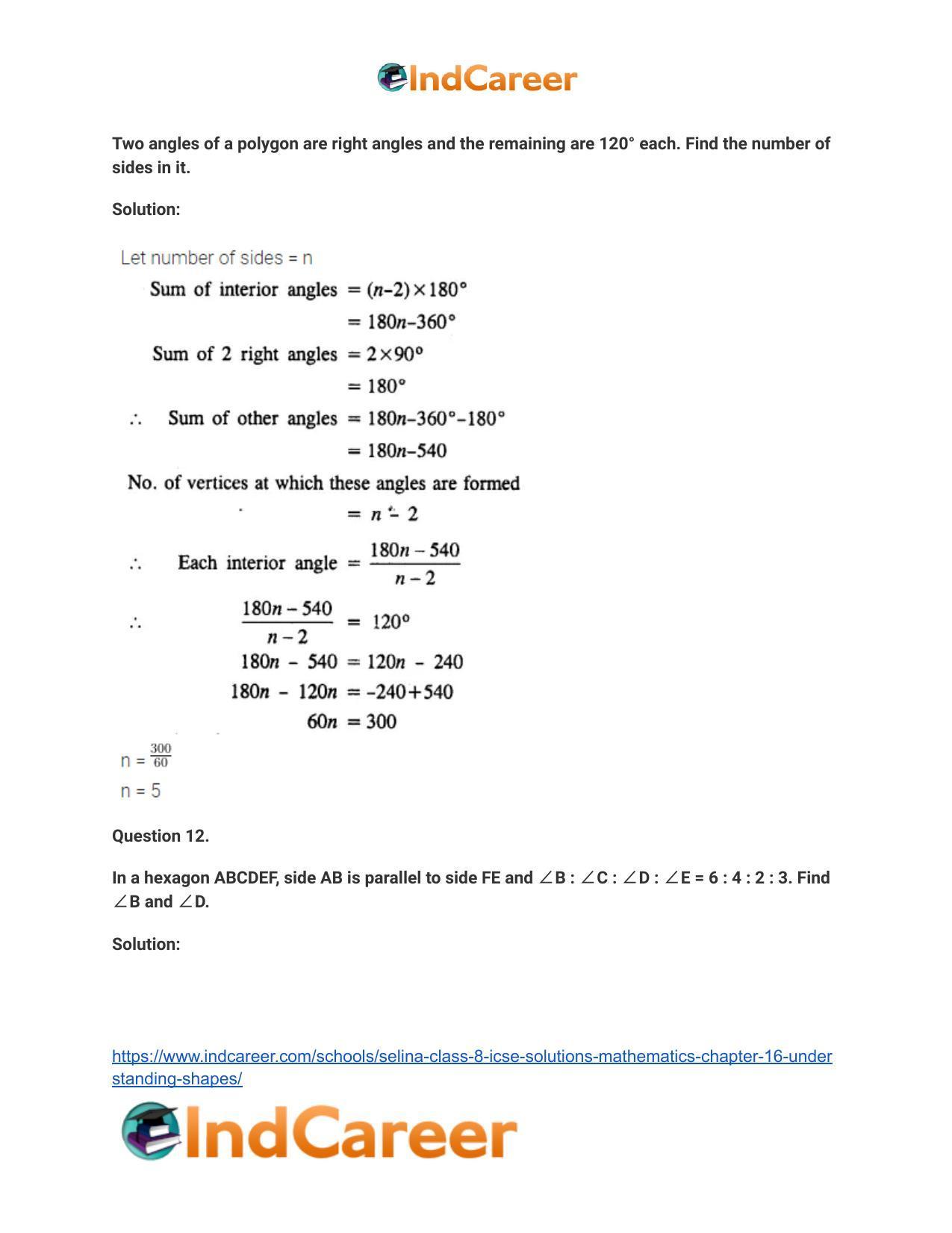 Selina Class 8 ICSE Solutions Mathematics : Chapter 16- Understanding Shapes - Page 14