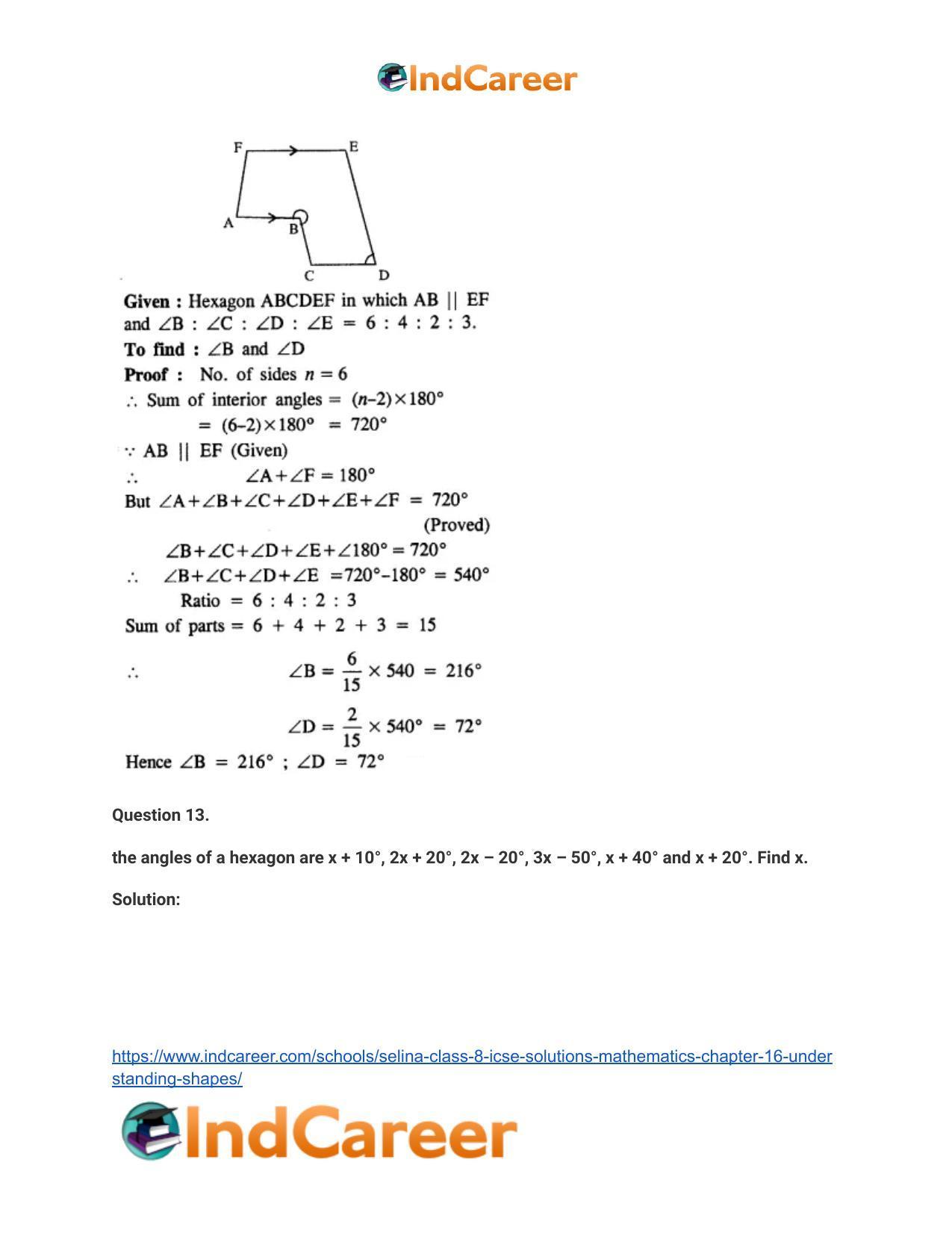 Selina Class 8 ICSE Solutions Mathematics : Chapter 16- Understanding Shapes - Page 15