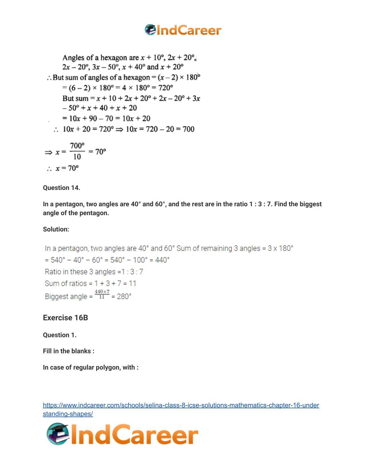 Selina Class 8 ICSE Solutions Mathematics : Chapter 16- Understanding Shapes - Page 16