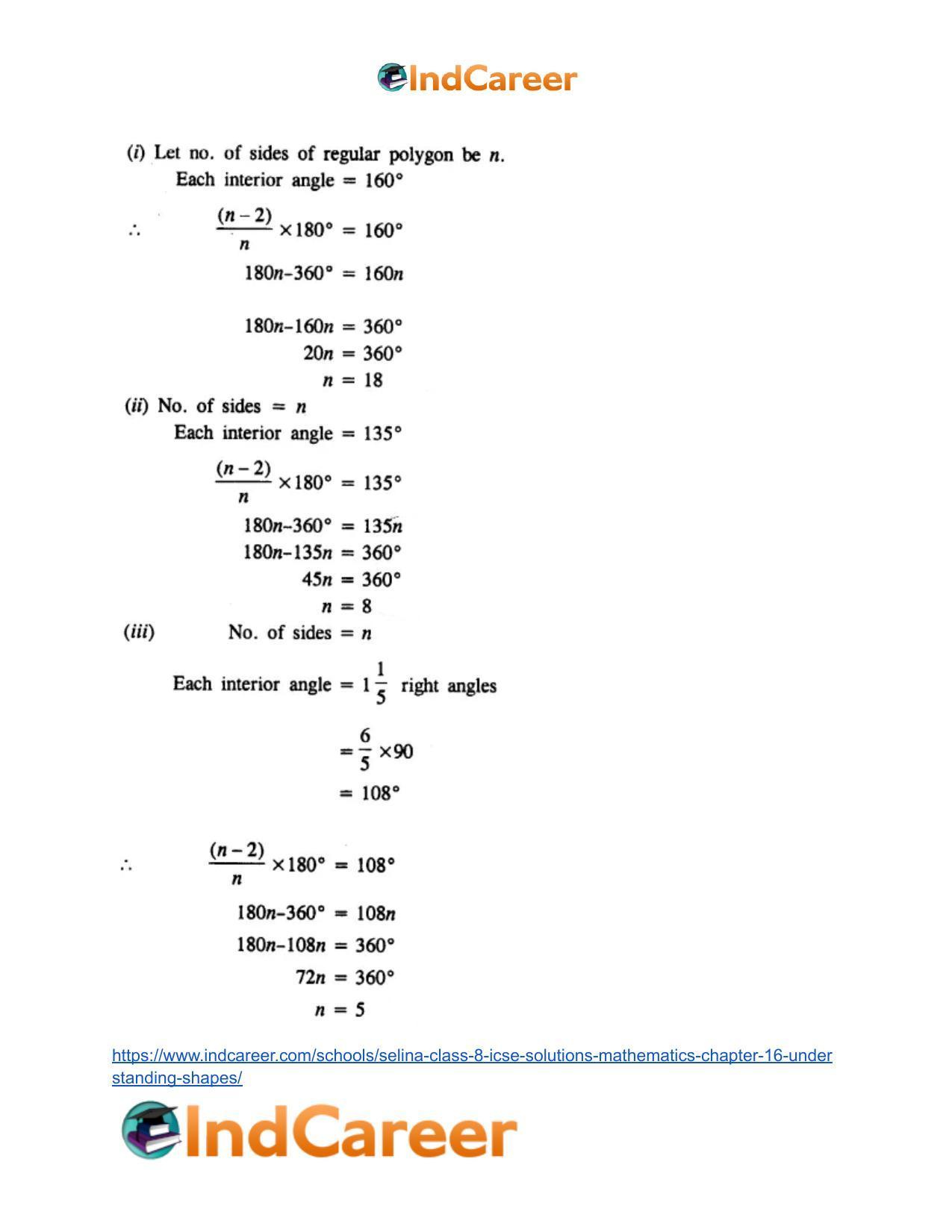 Selina Class 8 ICSE Solutions Mathematics : Chapter 16- Understanding Shapes - Page 20