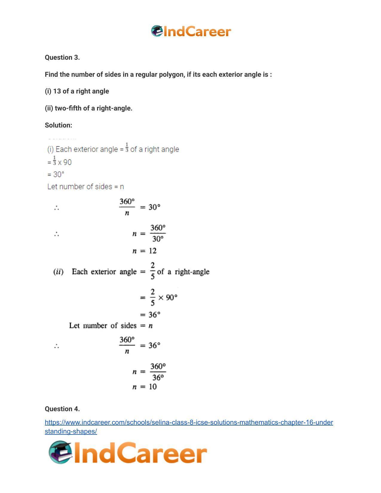 Selina Class 8 ICSE Solutions Mathematics : Chapter 16- Understanding Shapes - Page 21
