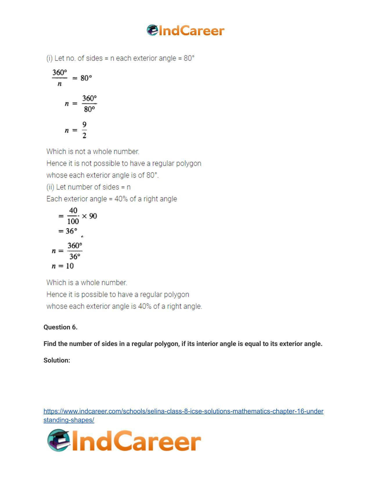 Selina Class 8 ICSE Solutions Mathematics : Chapter 16- Understanding Shapes - Page 24