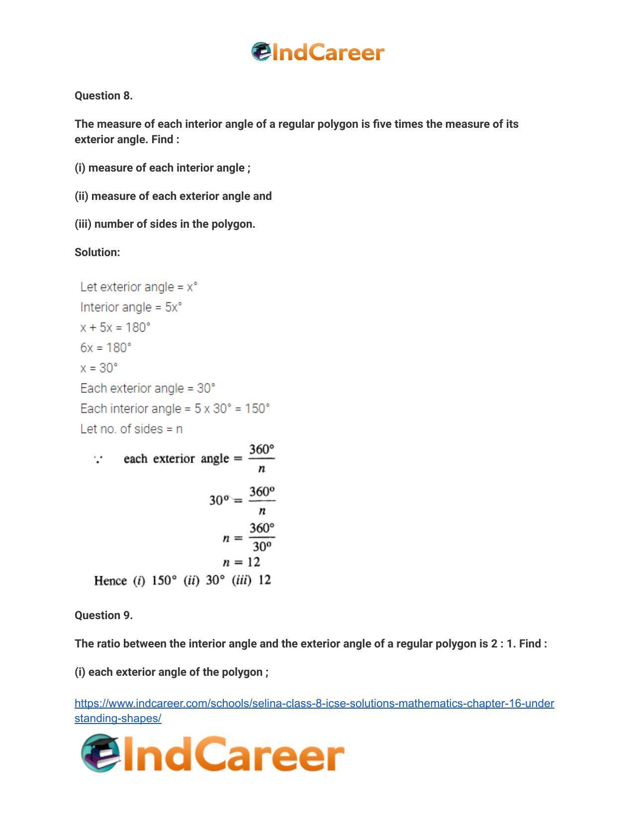Selina Class 8 ICSE Solutions Mathematics : Chapter 16- Understanding Shapes - Page 27