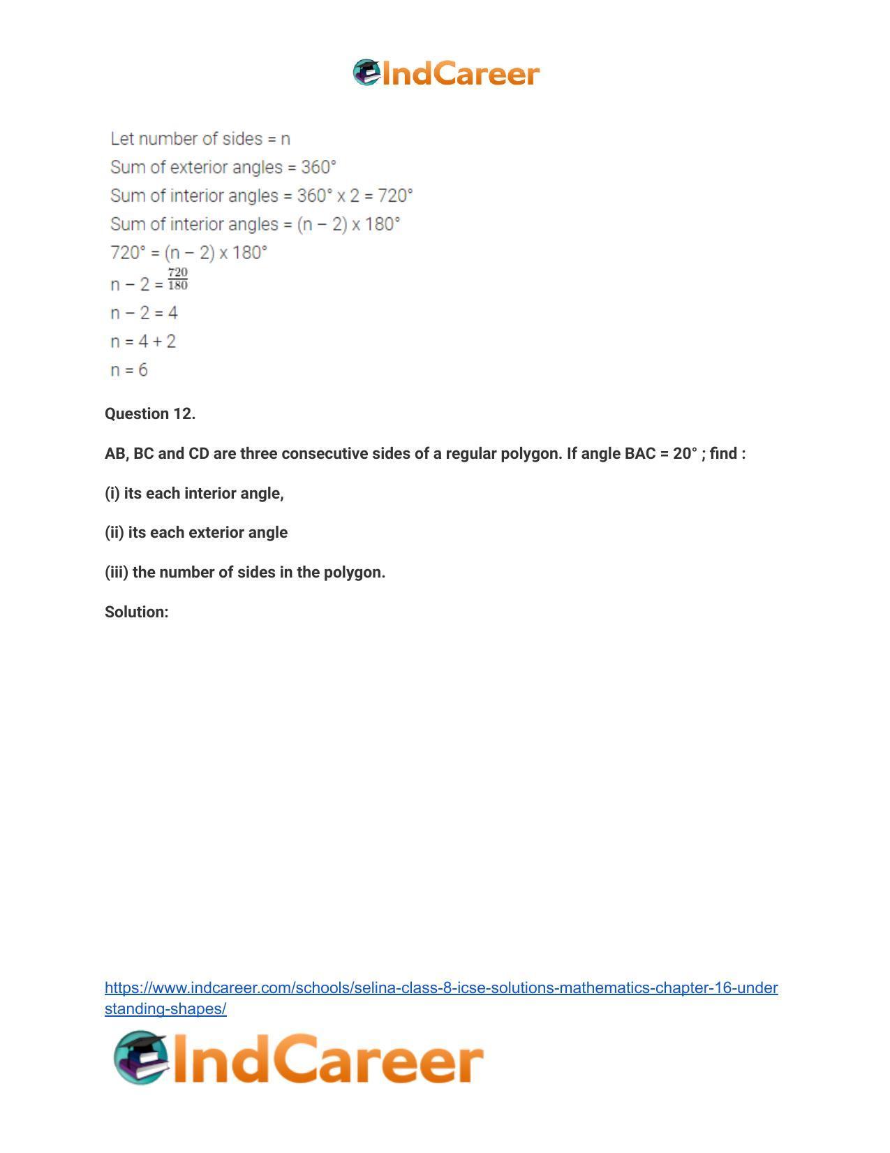 Selina Class 8 ICSE Solutions Mathematics : Chapter 16- Understanding Shapes - Page 30