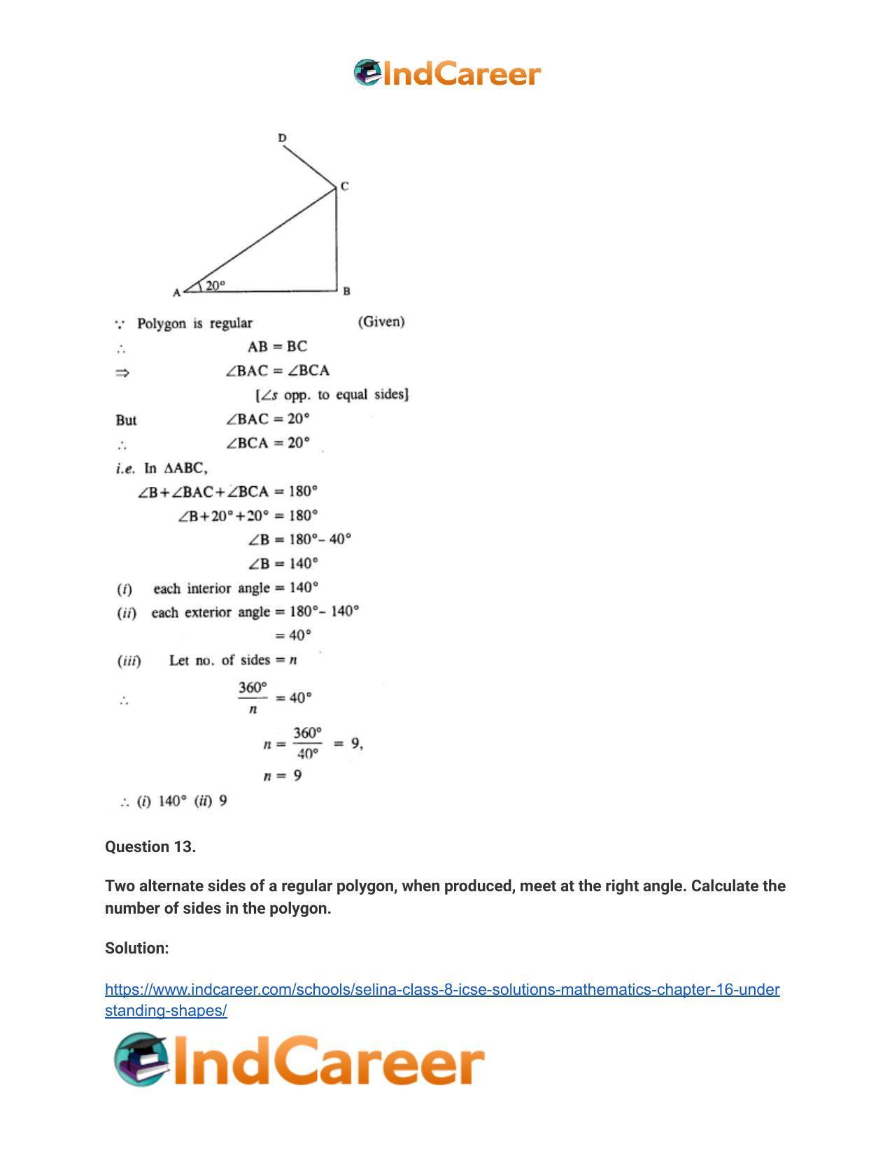 Selina Class 8 ICSE Solutions Mathematics : Chapter 16- Understanding Shapes - Page 31