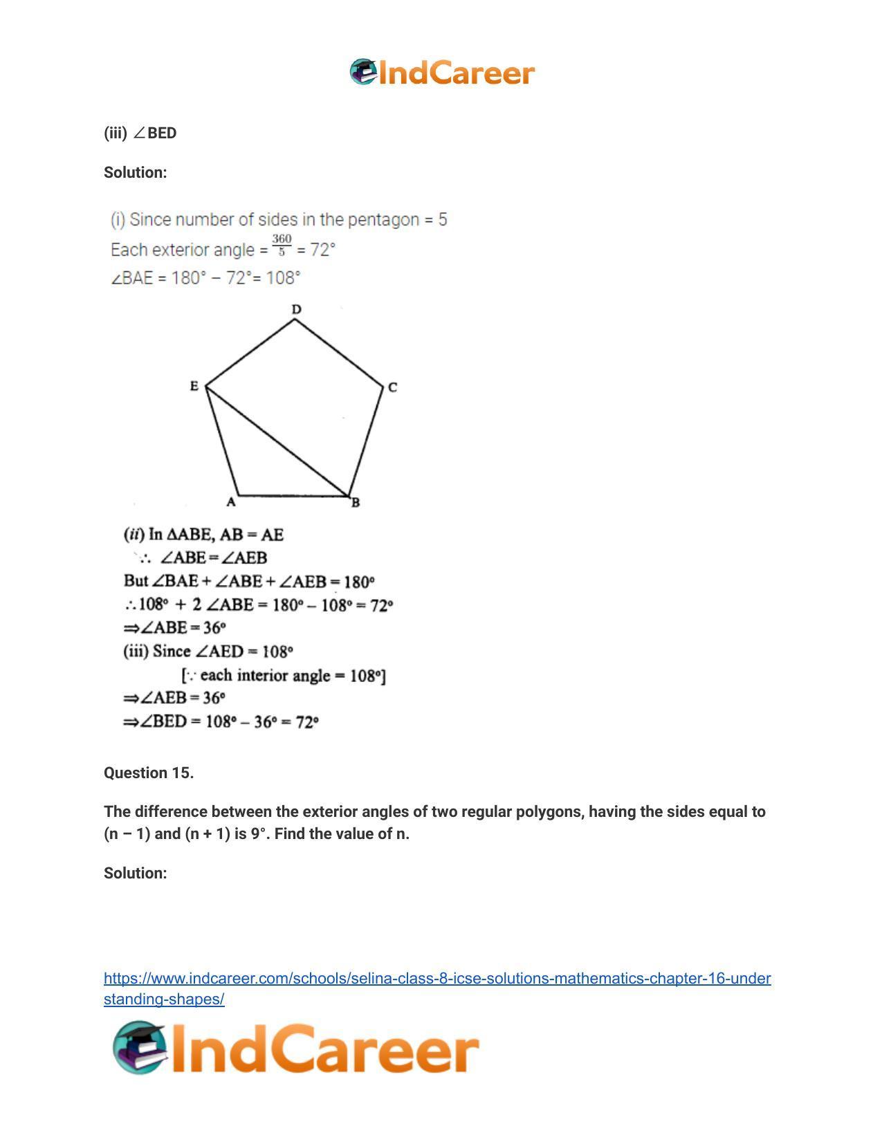 Selina Class 8 ICSE Solutions Mathematics : Chapter 16- Understanding Shapes - Page 33