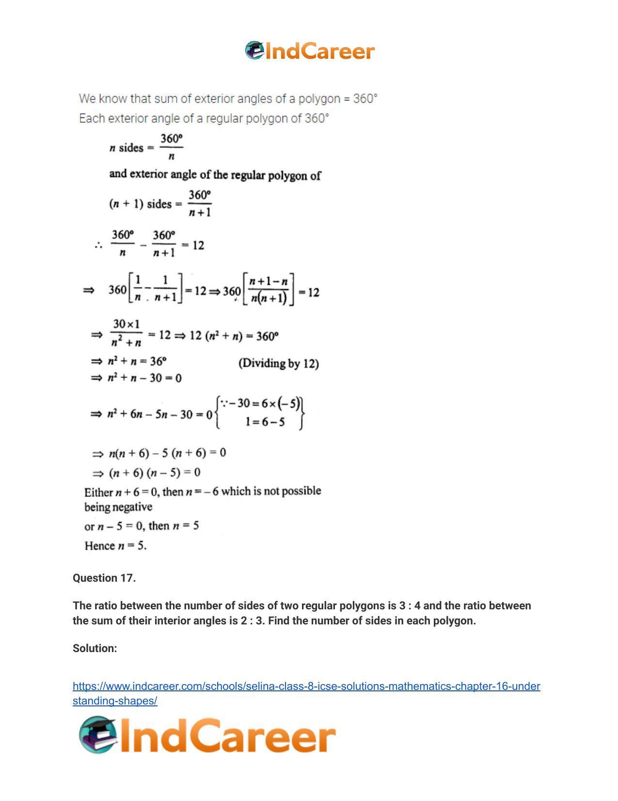 Selina Class 8 ICSE Solutions Mathematics : Chapter 16- Understanding Shapes - Page 35