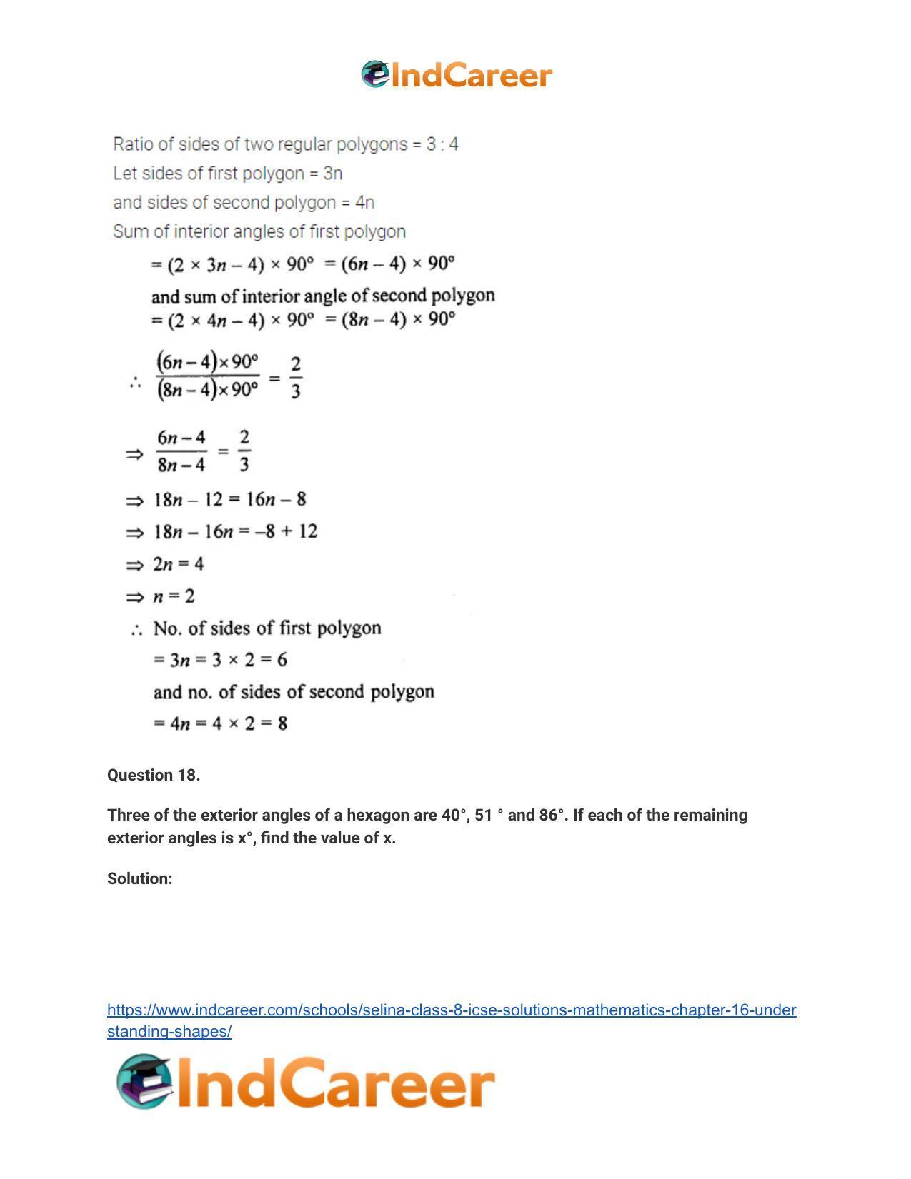 Selina Class 8 ICSE Solutions Mathematics : Chapter 16- Understanding Shapes - Page 36
