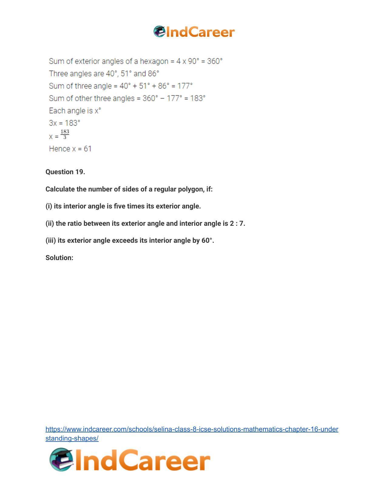 Selina Class 8 ICSE Solutions Mathematics : Chapter 16- Understanding Shapes - Page 37
